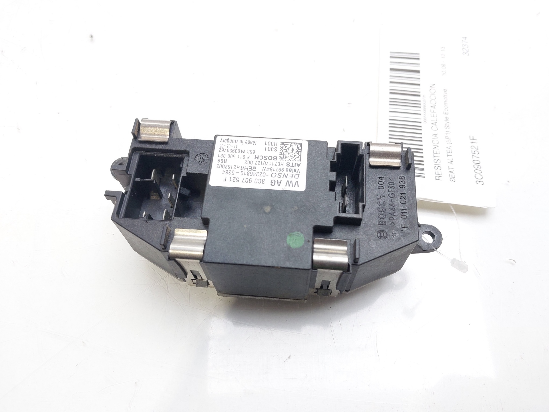 SEAT Toledo 3 generation (2004-2010) Interior Heater Resistor 3C0907521F 21455582