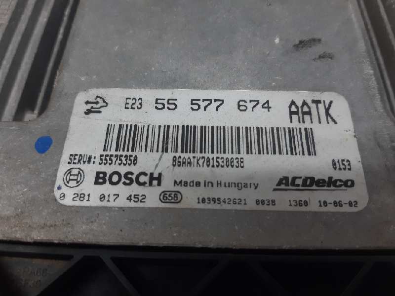 OPEL Astra J (2009-2020) Engine Control Unit ECU 55577674 20180499