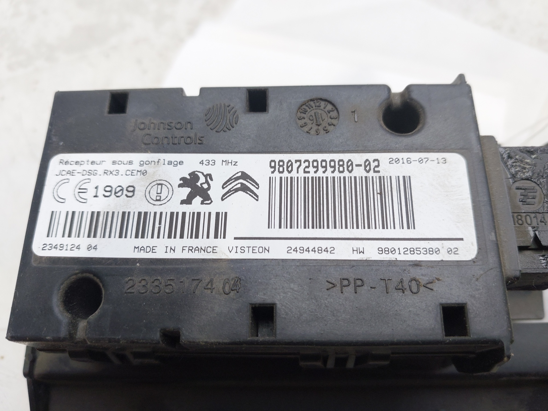 PEUGEOT 5008 1 generation (2009-2016) Other Control Units 9807299980 24534941