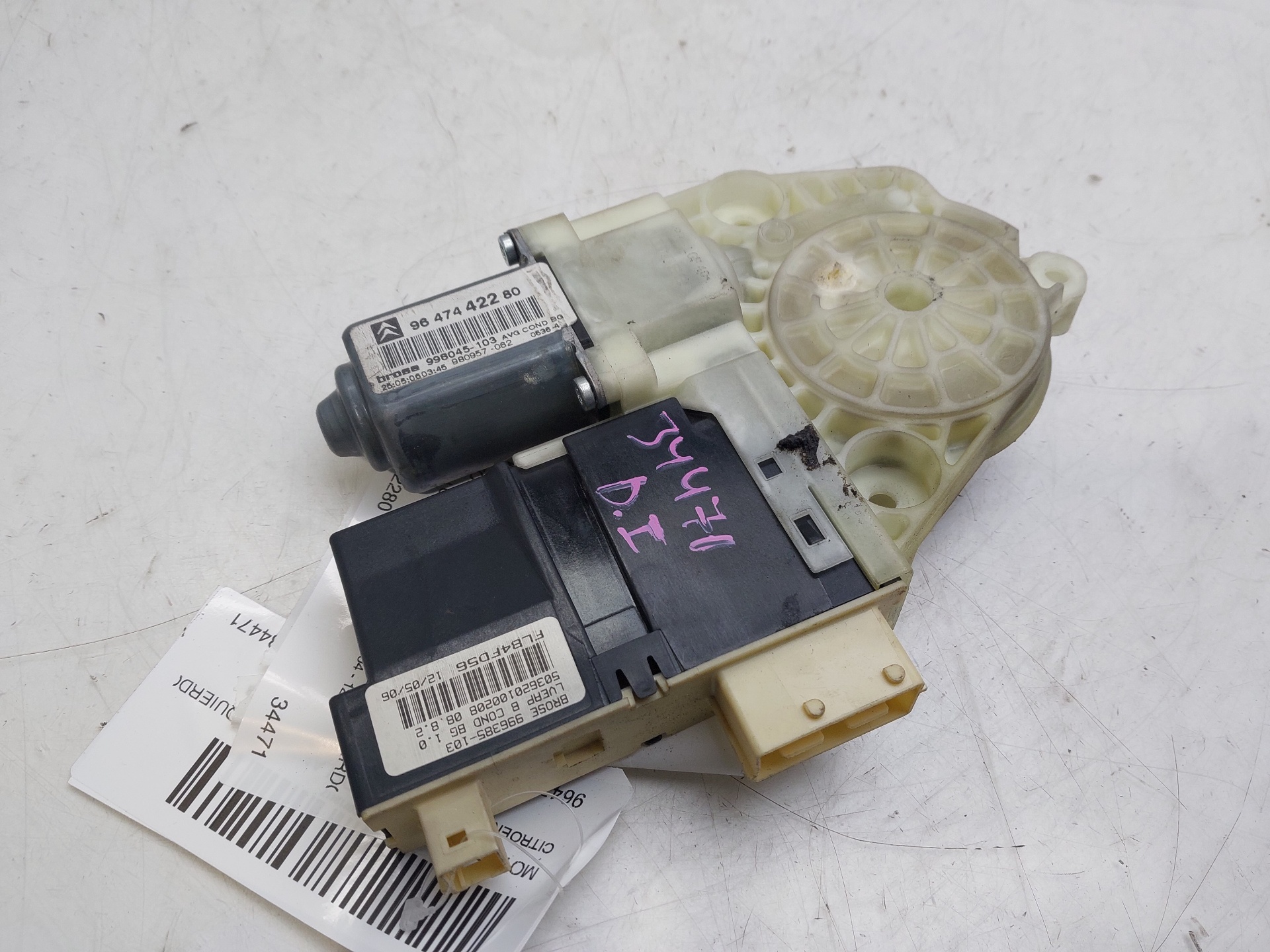 SAAB C4 1 generation (2004-2011) Front Left Door Window Regulator Motor 9647442280 24986657