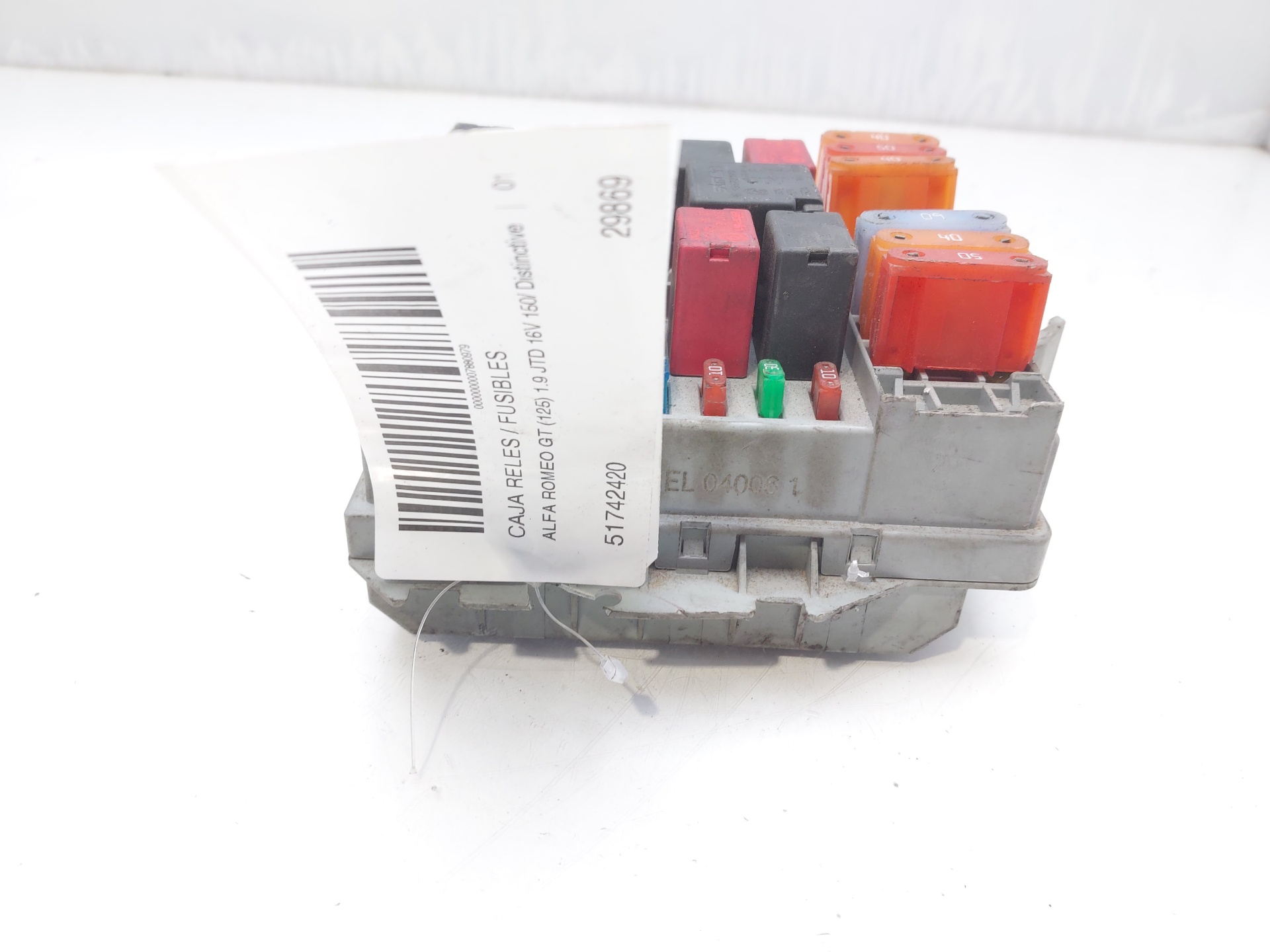 ALFA ROMEO GT 937 (2003-2010) Fuse Box 51742420 20993183