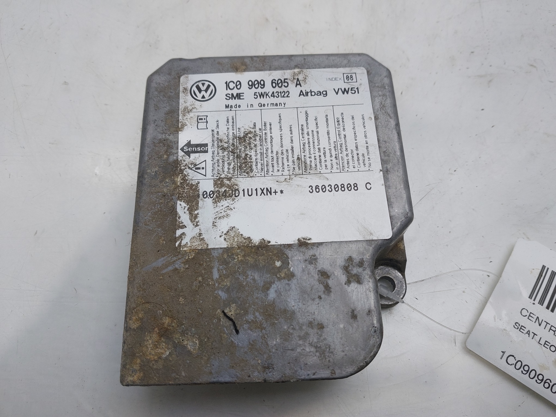 SEAT Leon 1 generation (1999-2005) SRS Control Unit 1C0909605A 21740012