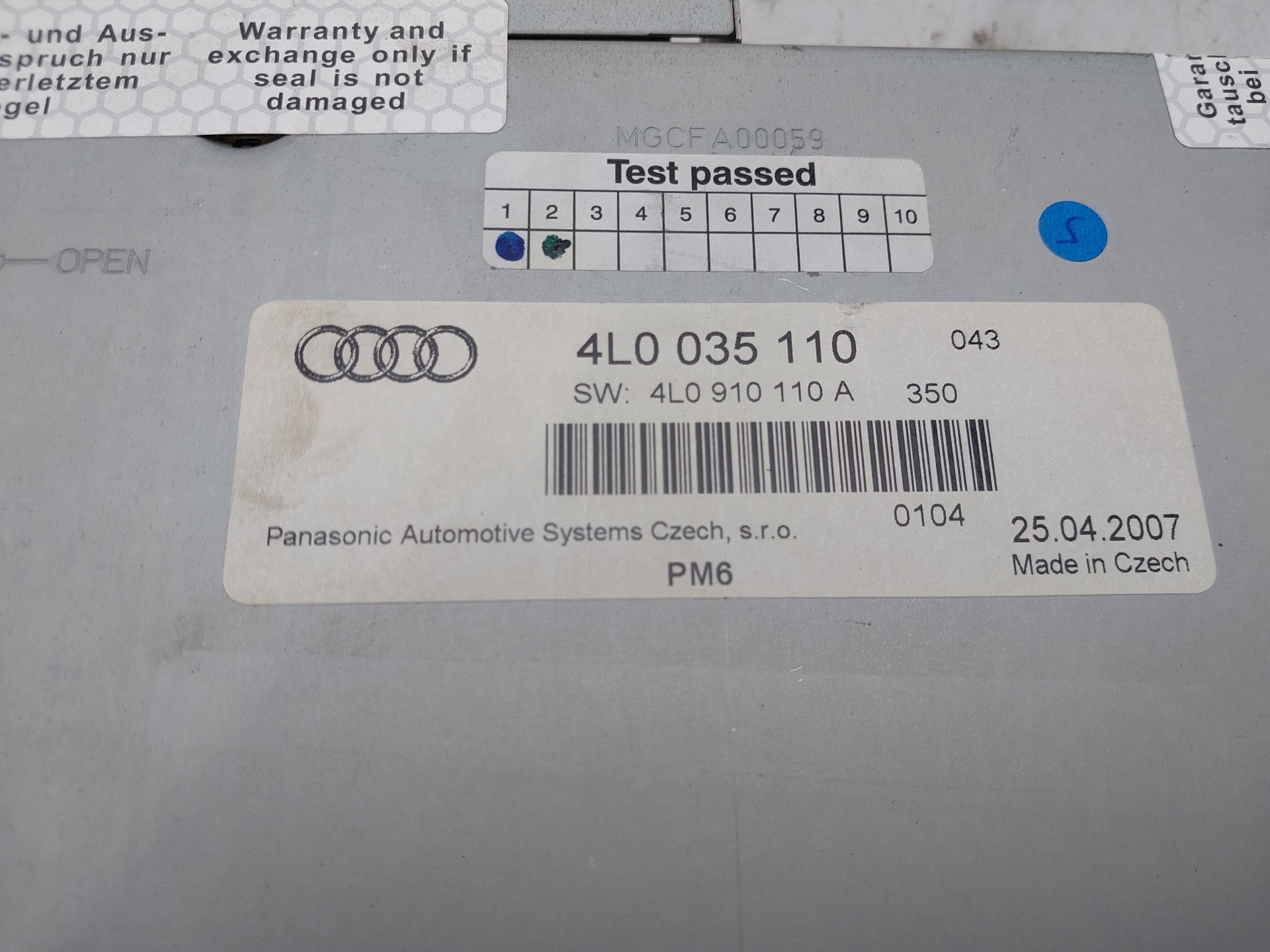 AUDI Q7 4L (2005-2015) Музичний плеєр без GPS 4L0035110 22494968