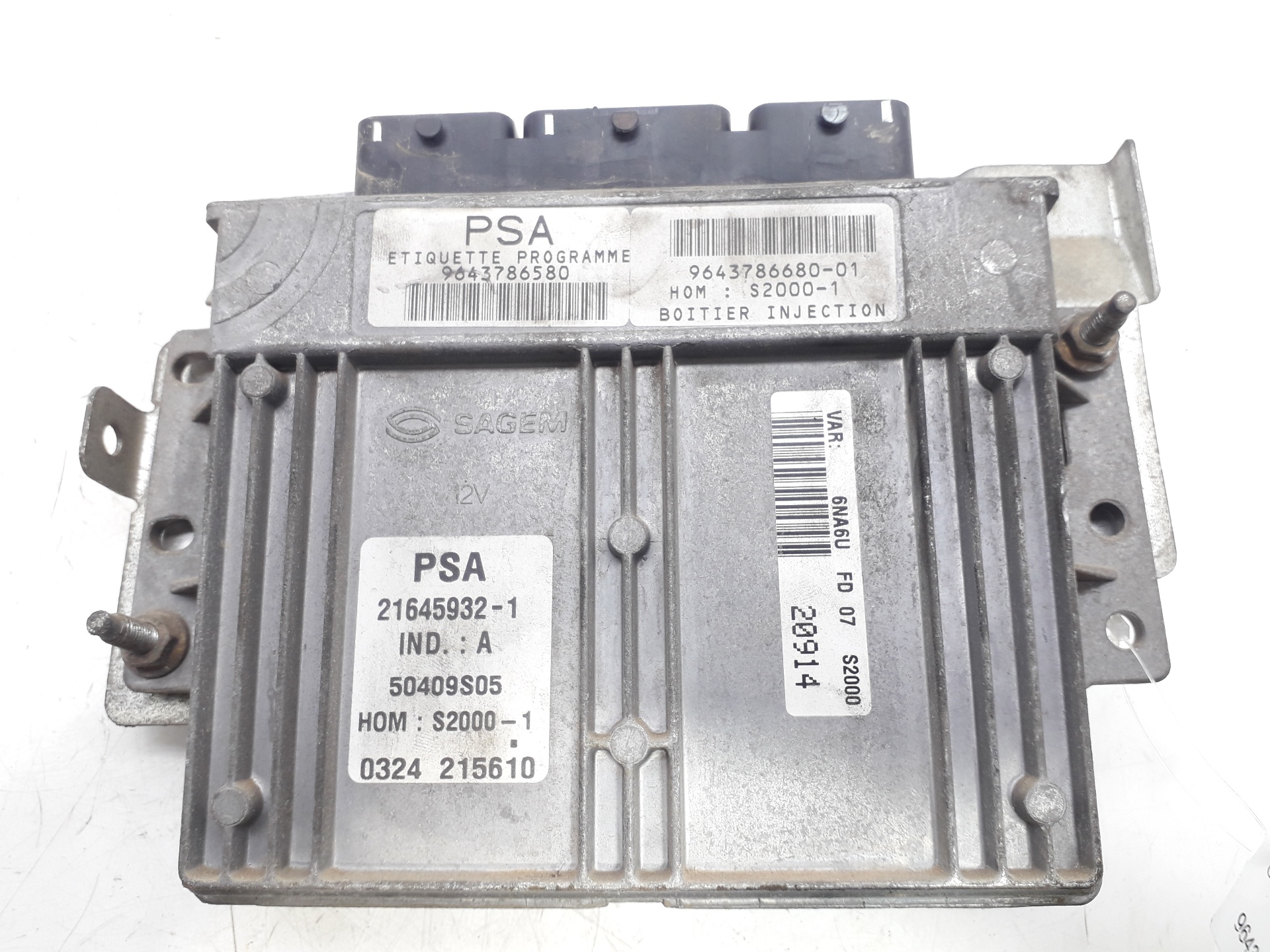 FIAT Xsara Picasso 1 generation (1999-2010) Engine Control Unit ECU 9643786680 22446999