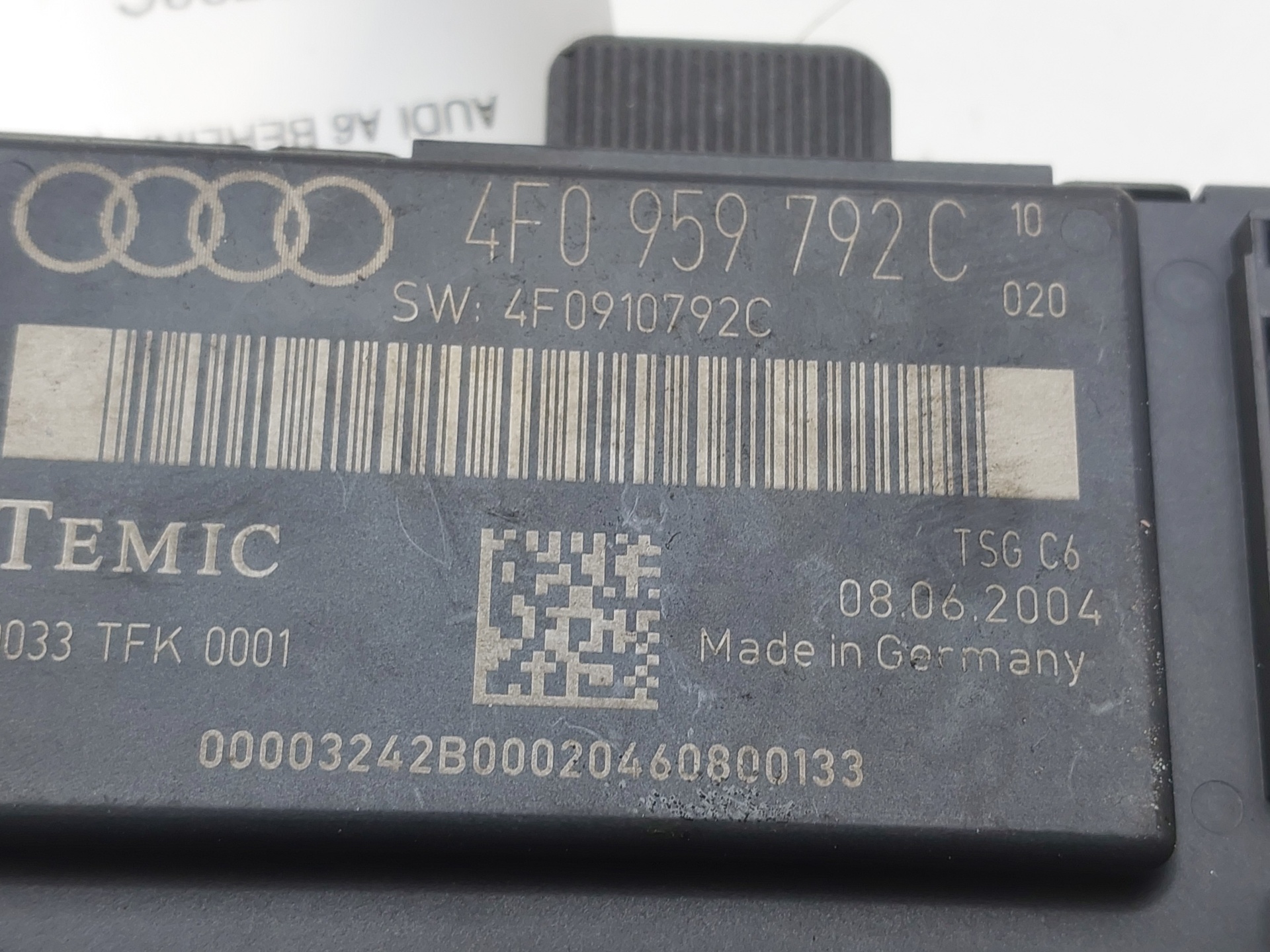 AUDI A6 C6/4F (2004-2011) Autres unités de contrôle 4F0959792C 22487360