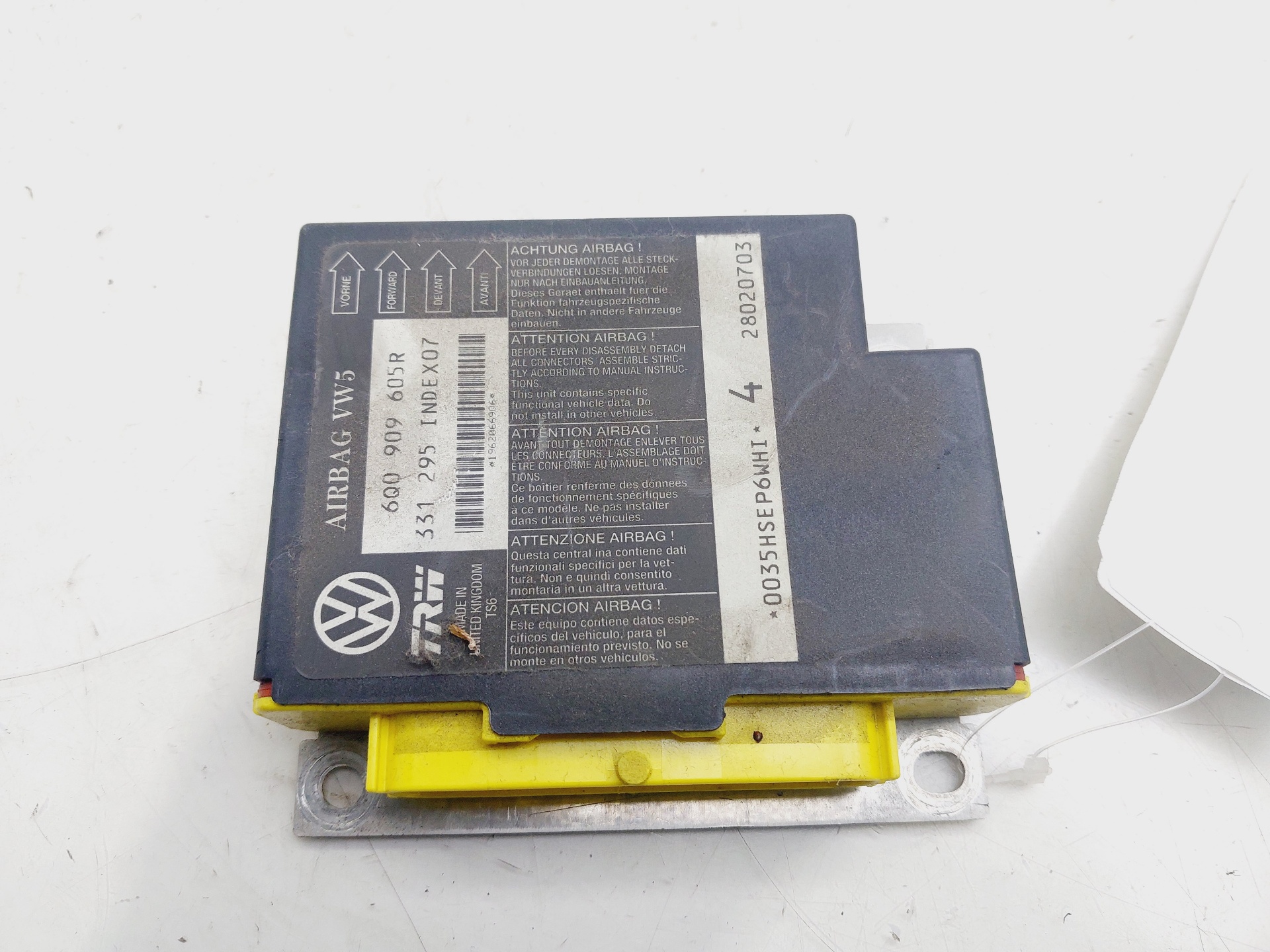 SEAT Leon 1 generation (1999-2005) SRS Control Unit 6Q0909605R 25696978