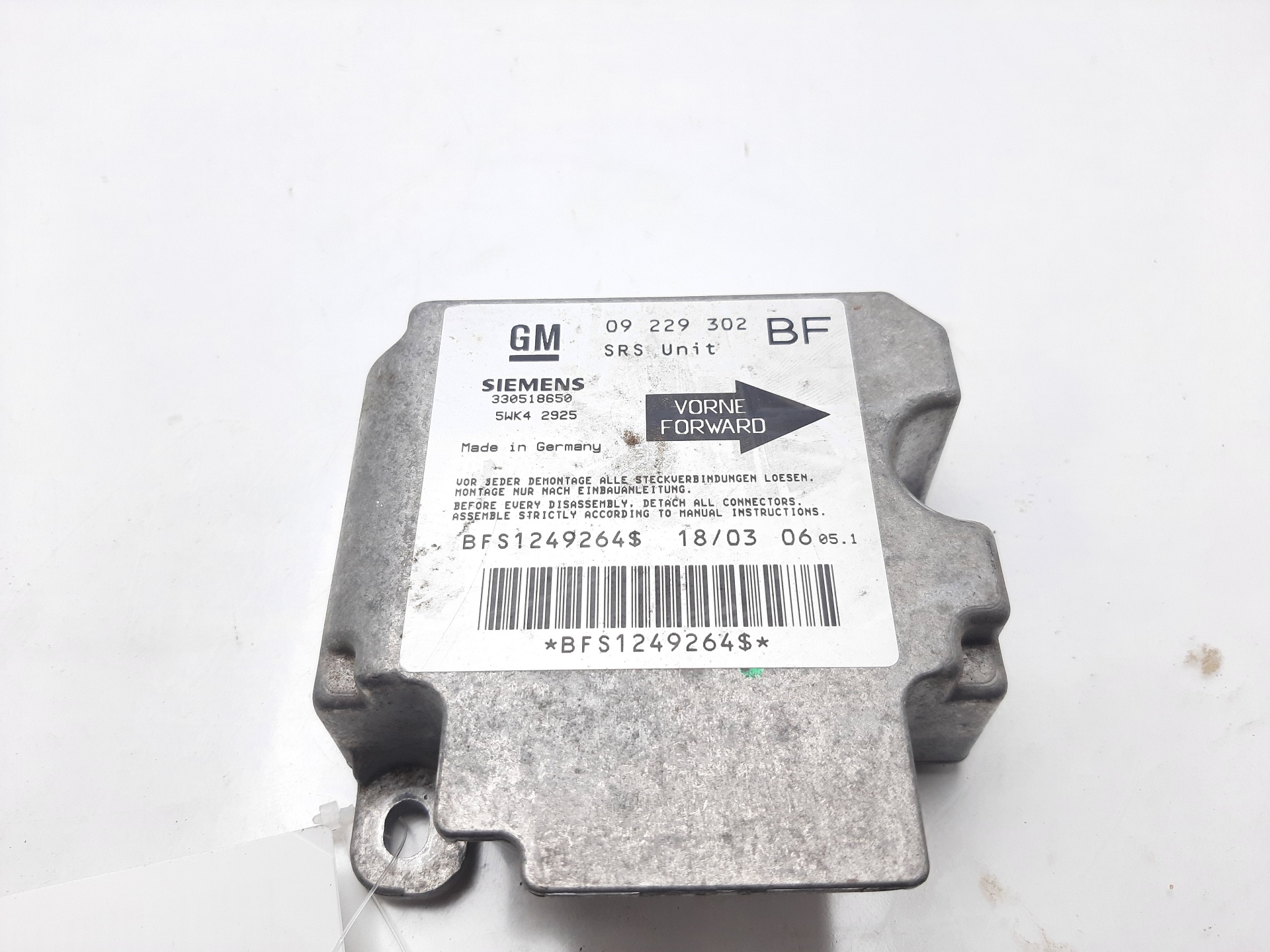 OPEL Astra H (2004-2014) Блок SRS 09229302 24122064