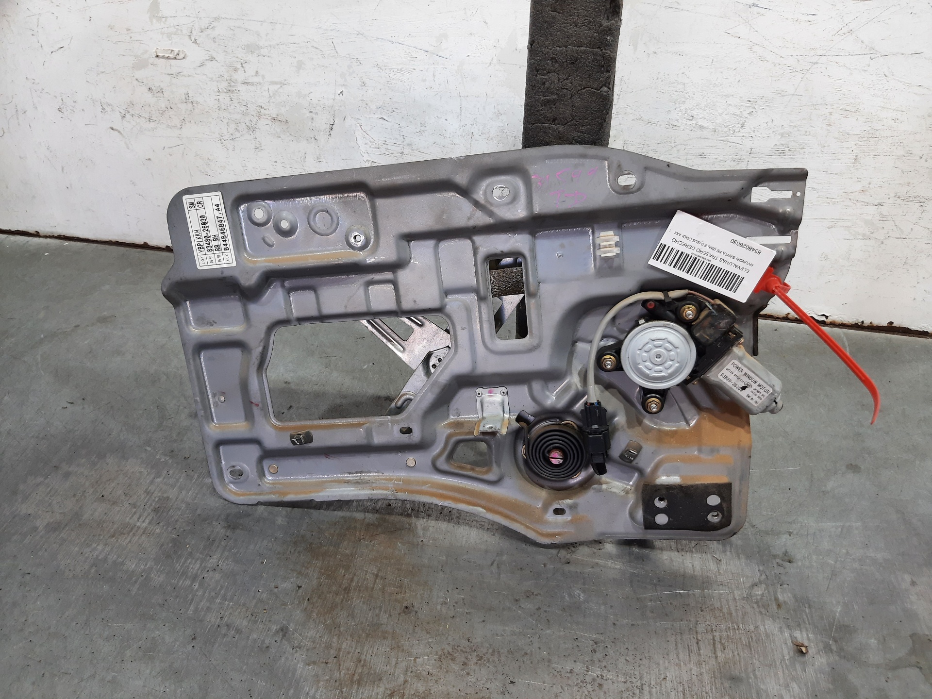 Elevalunas trasero derecho D4EA 8348026030 de Hyundai Santa fé i (sm) 2001-2006 113 CV