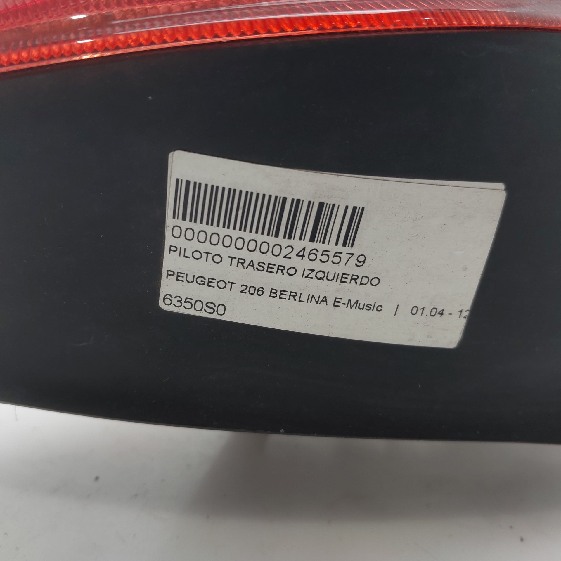 RENAULT 206 1 generation (1998-2009) Rear Left Taillight 6350P1 25789035