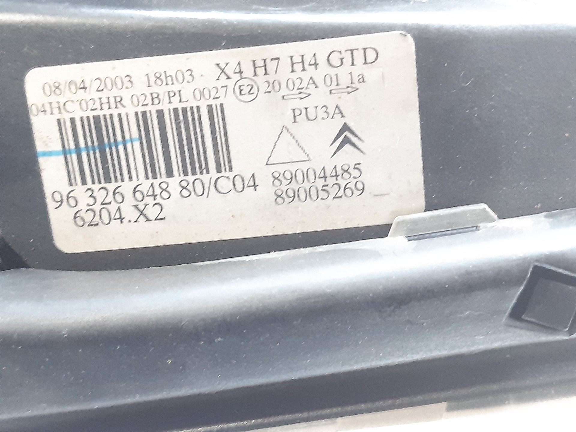 CITROËN C5 1 generation (2001-2008) Фара передняя левая 9632664880 22304842