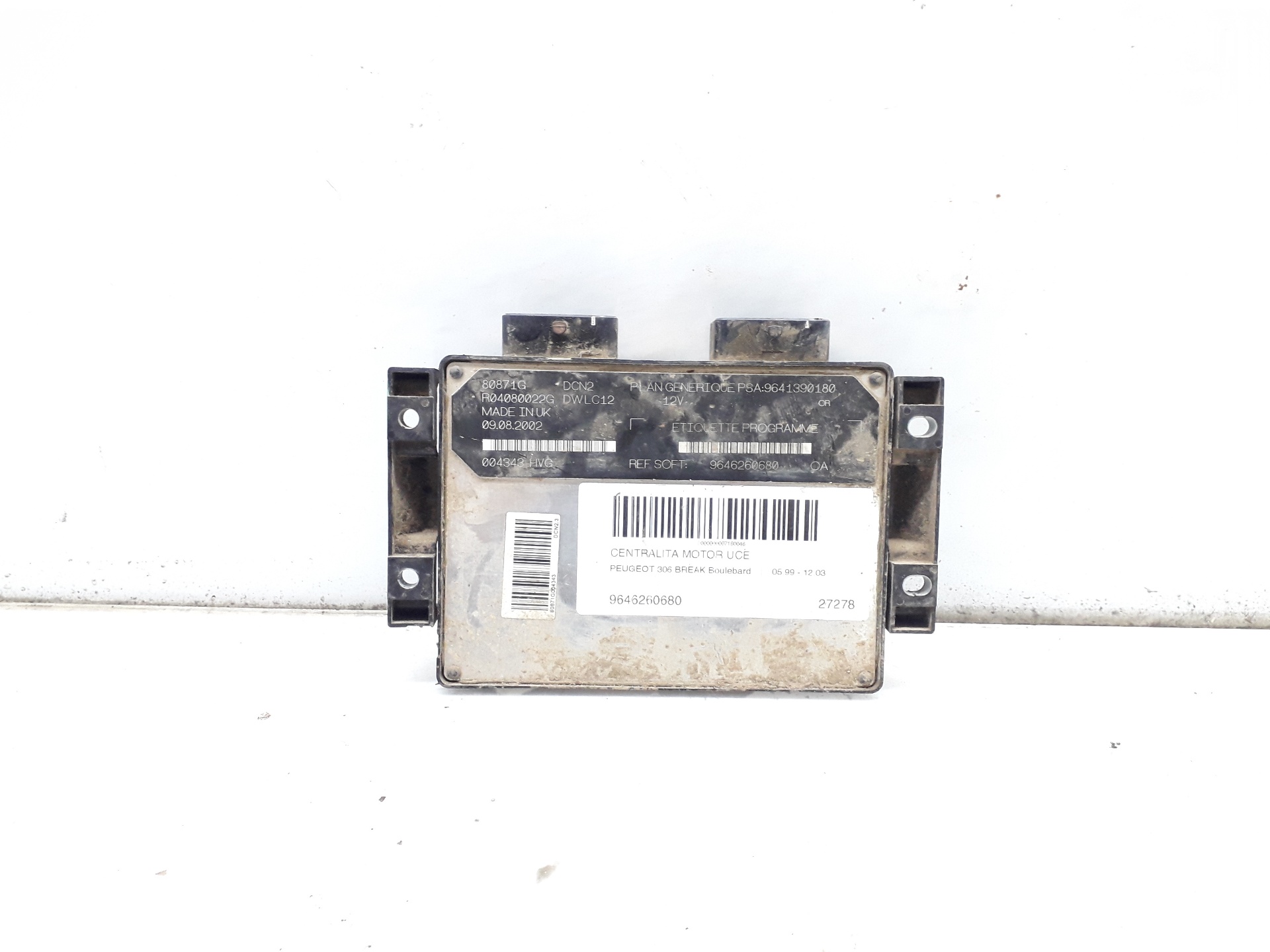 PEUGEOT 306 1 generation (1993-2002) Engine Control Unit ECU 9646260680 22300969