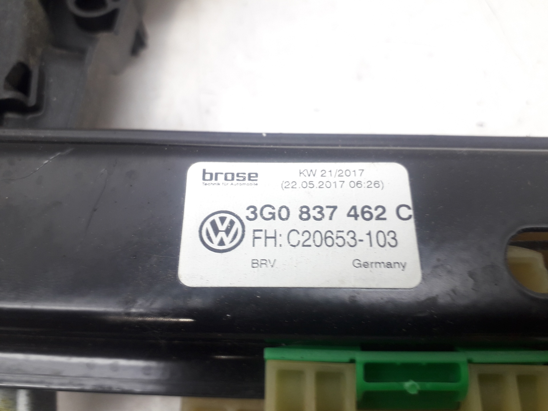 VOLKSWAGEN Passat B8 (2014-2023) Priekšējo labo durvju logu pacēlājs 3G0837462C 22293762