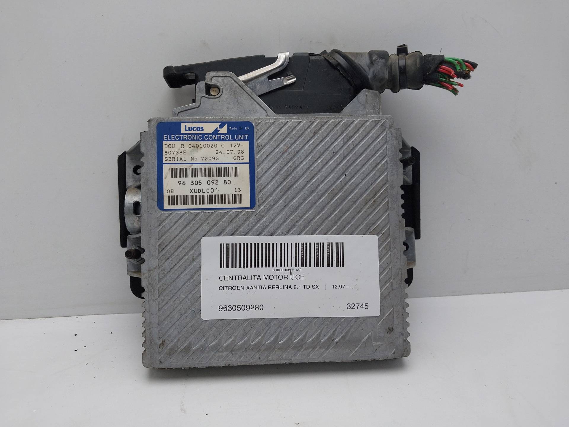 CITROËN Xantia X1 (1993-1998) Engine Control Unit ECU 9630509280 21807521