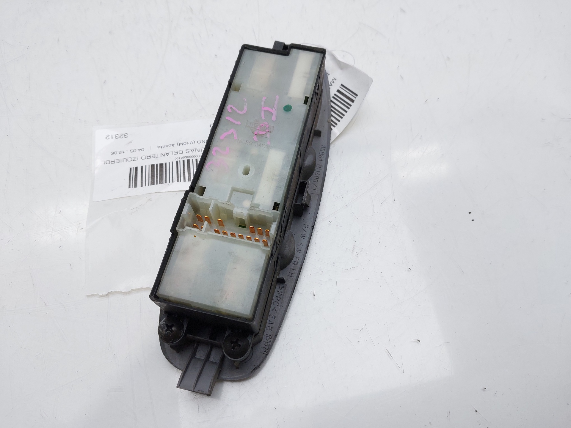 NISSAN Almera Tino 1 generation  (2000-2006) Front Left Door Window Switch 80961BU400 21356257