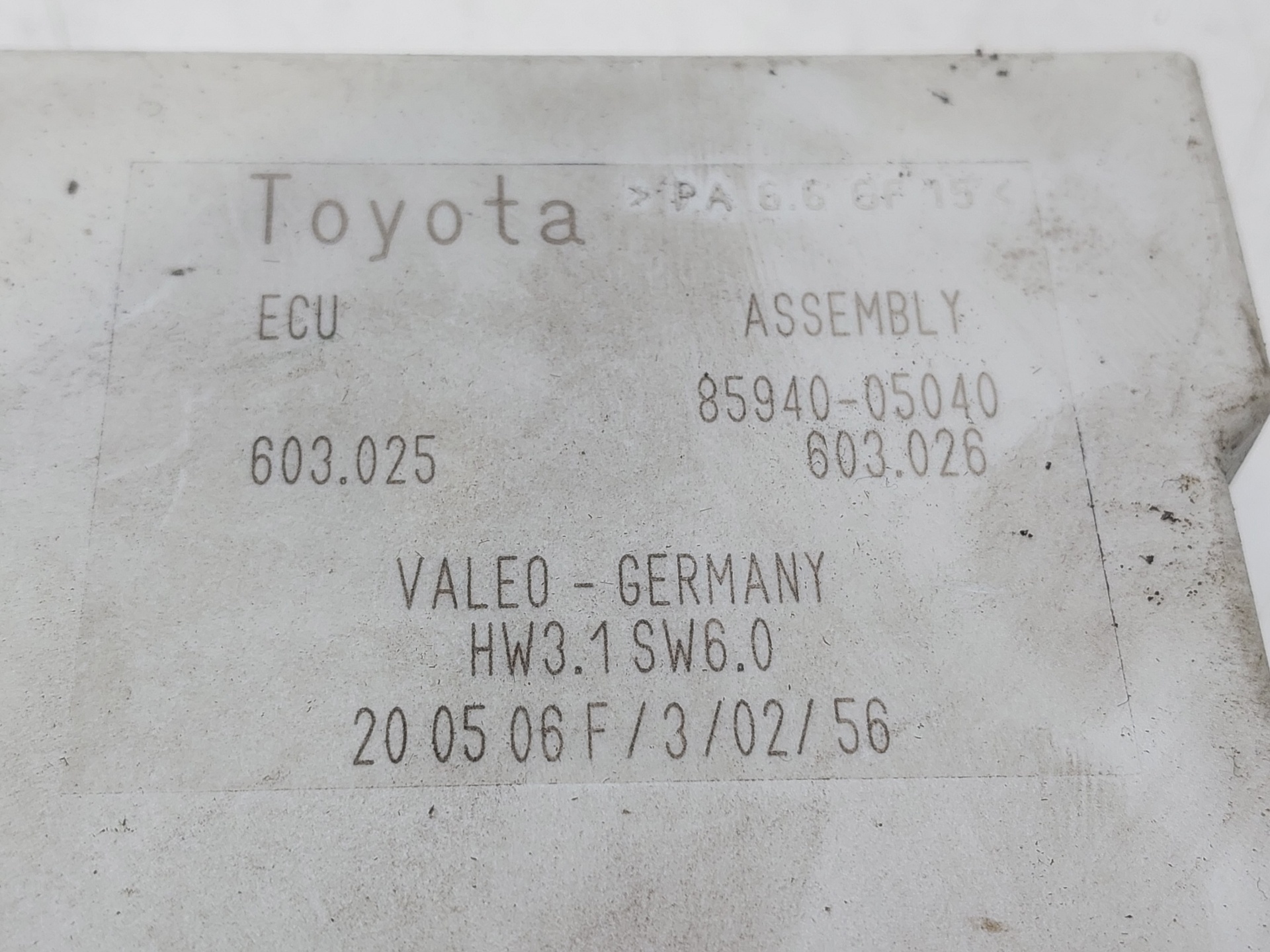 TOYOTA Avensis 2 generation (2002-2009) Andra styrenheter 8594005040 22472659