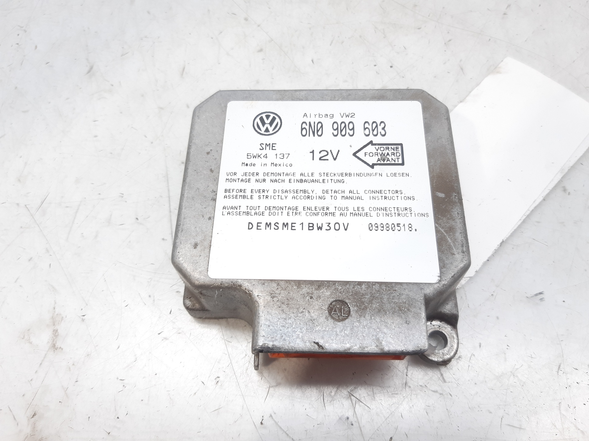 SEAT Toledo 1 generation (1991-1999) SRS Control Unit 6N0909603 22445937