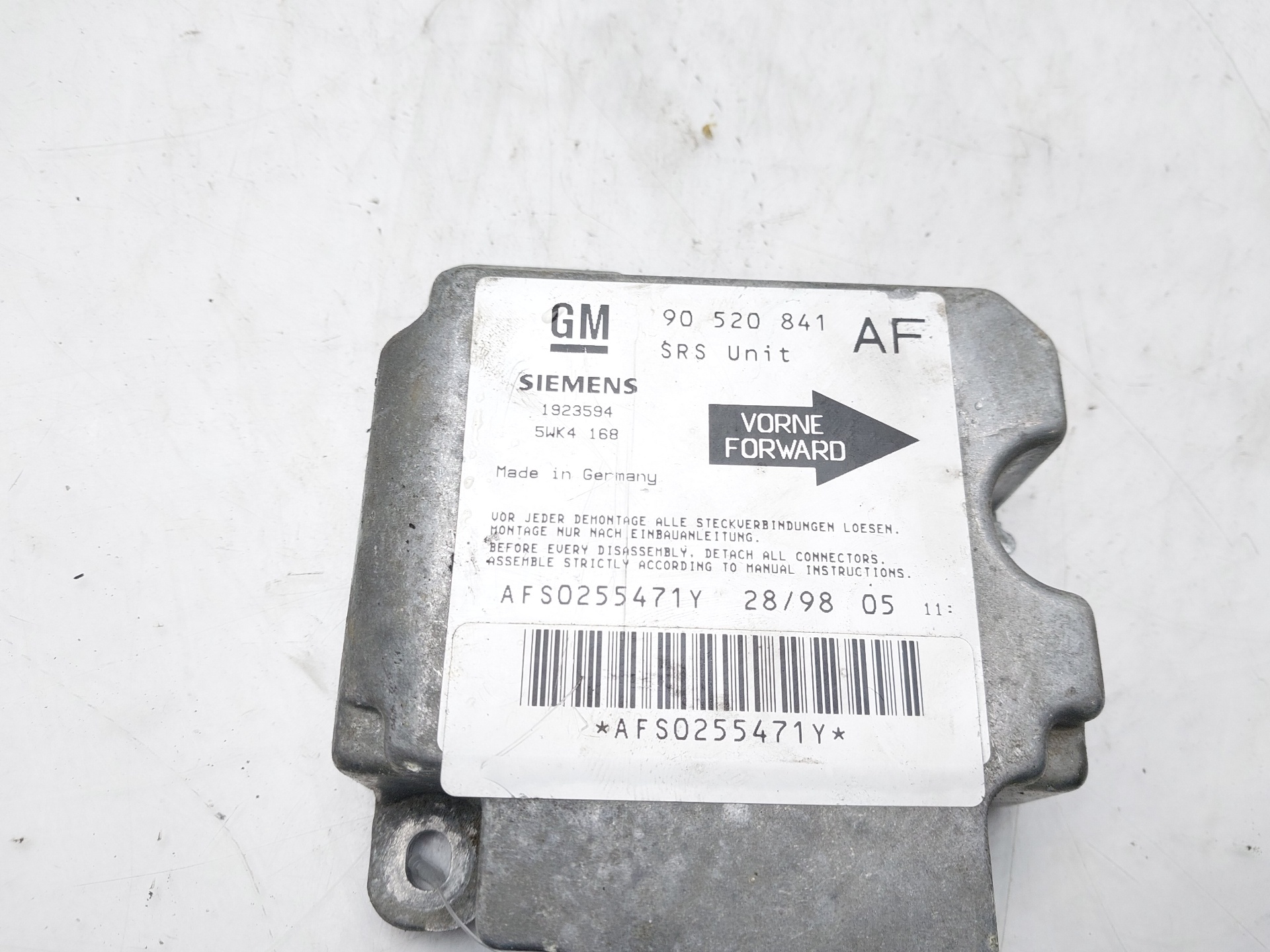 OPEL Astra H (2004-2014) Блок SRS 90520841 25044750