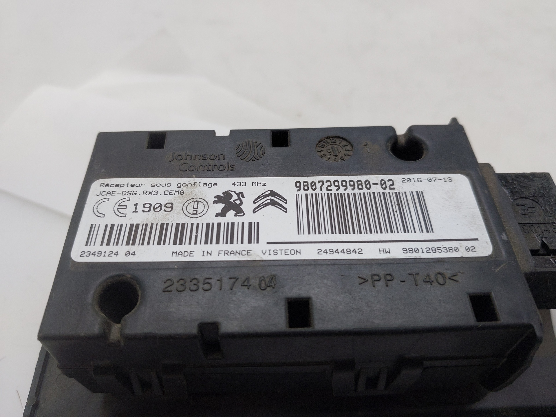 PEUGEOT 5008 1 generation (2009-2016) Other Control Units 9807299980 24534941