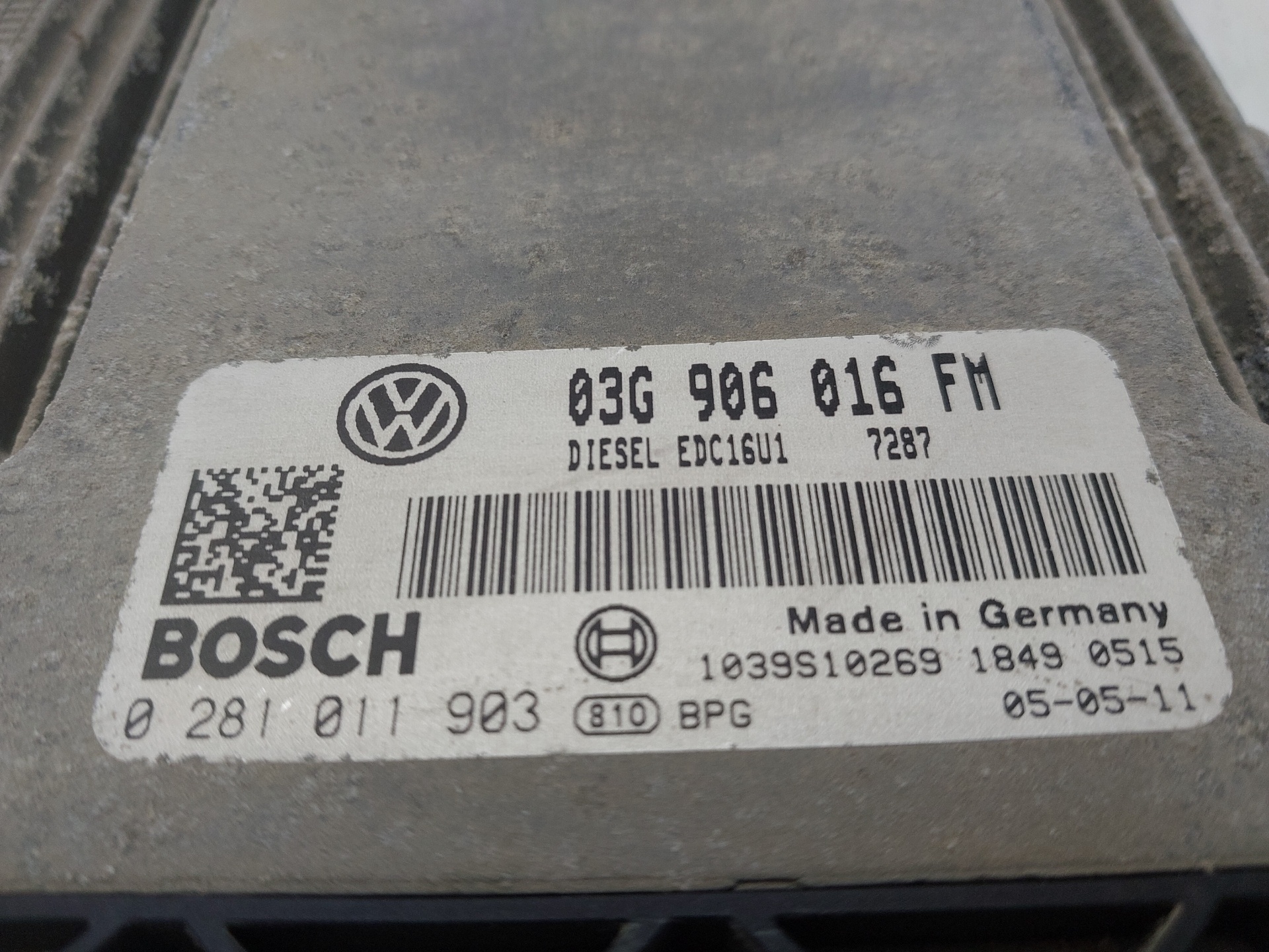 VOLKSWAGEN Golf 5 generation (2003-2009) Motorstyrenhet ECU 03G906016FM 25001618