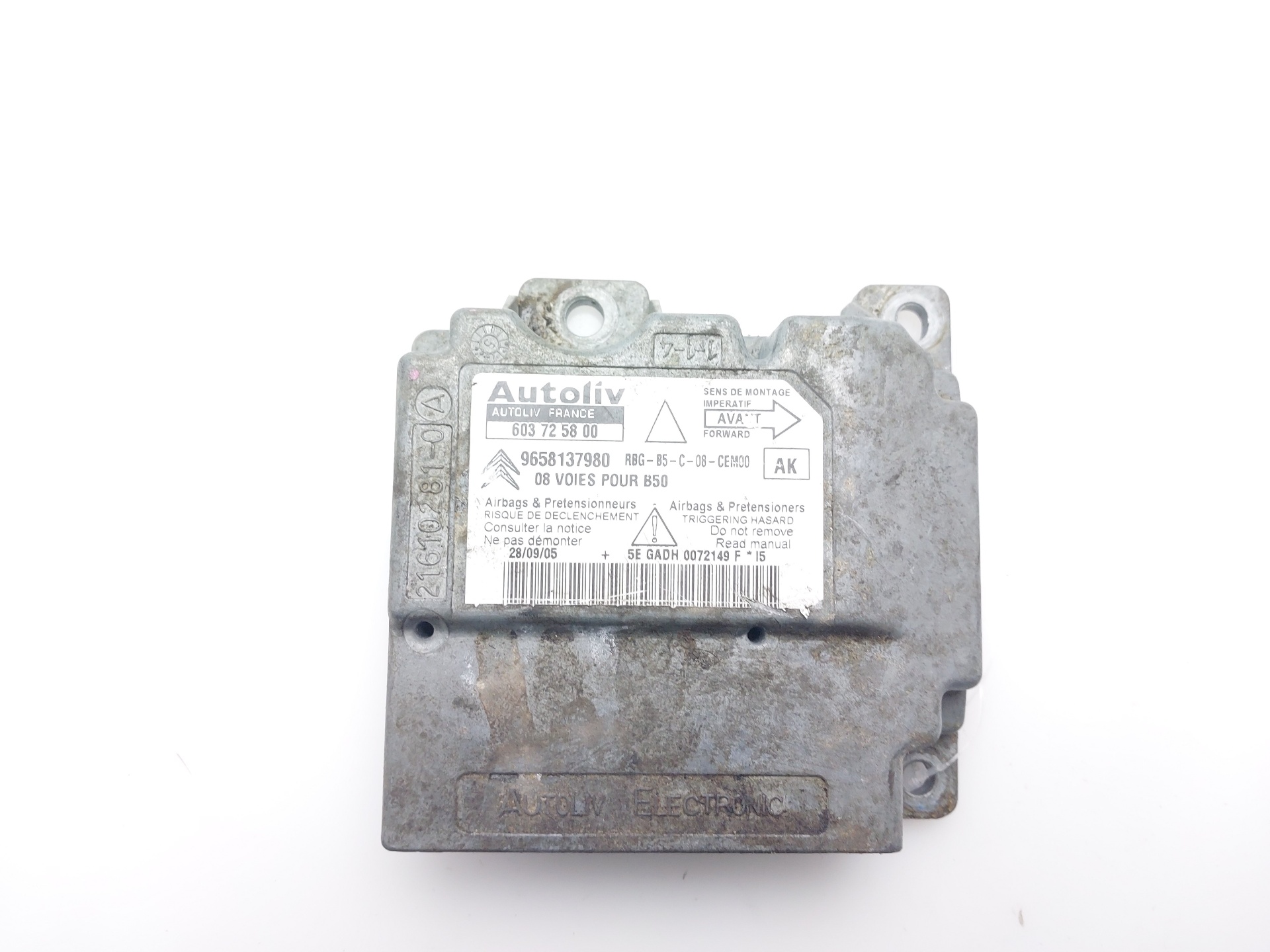 CITROËN C4 1 generation (2004-2011) SRS Control Unit 9658137980 22581628