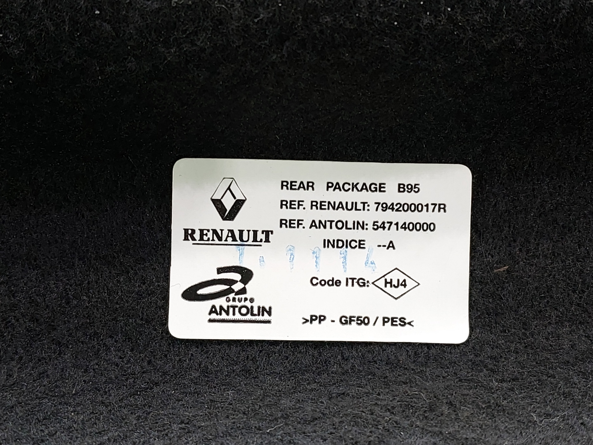 RENAULT Megane 3 generation (2008-2020) Полка багажника задняя 794200017R 24760311