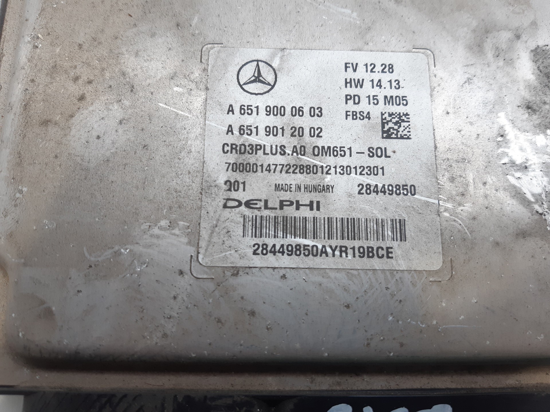 MERCEDES-BENZ C-Class W205/S205/C205 (2014-2023) Engine Control Unit ECU A6519000603 23720888