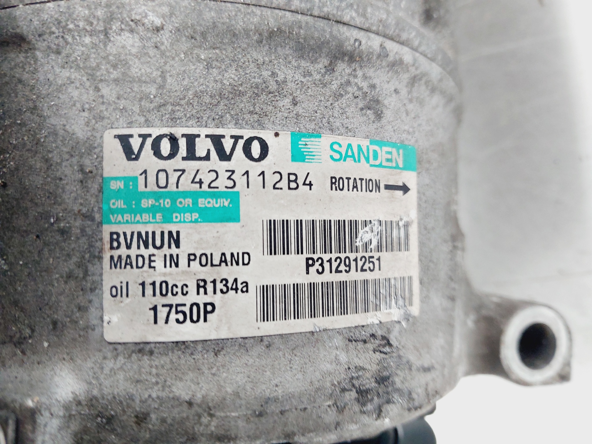 VOLVO V40 2 generation (2012-2020) Помпа кондиціонера 31291251 27374111