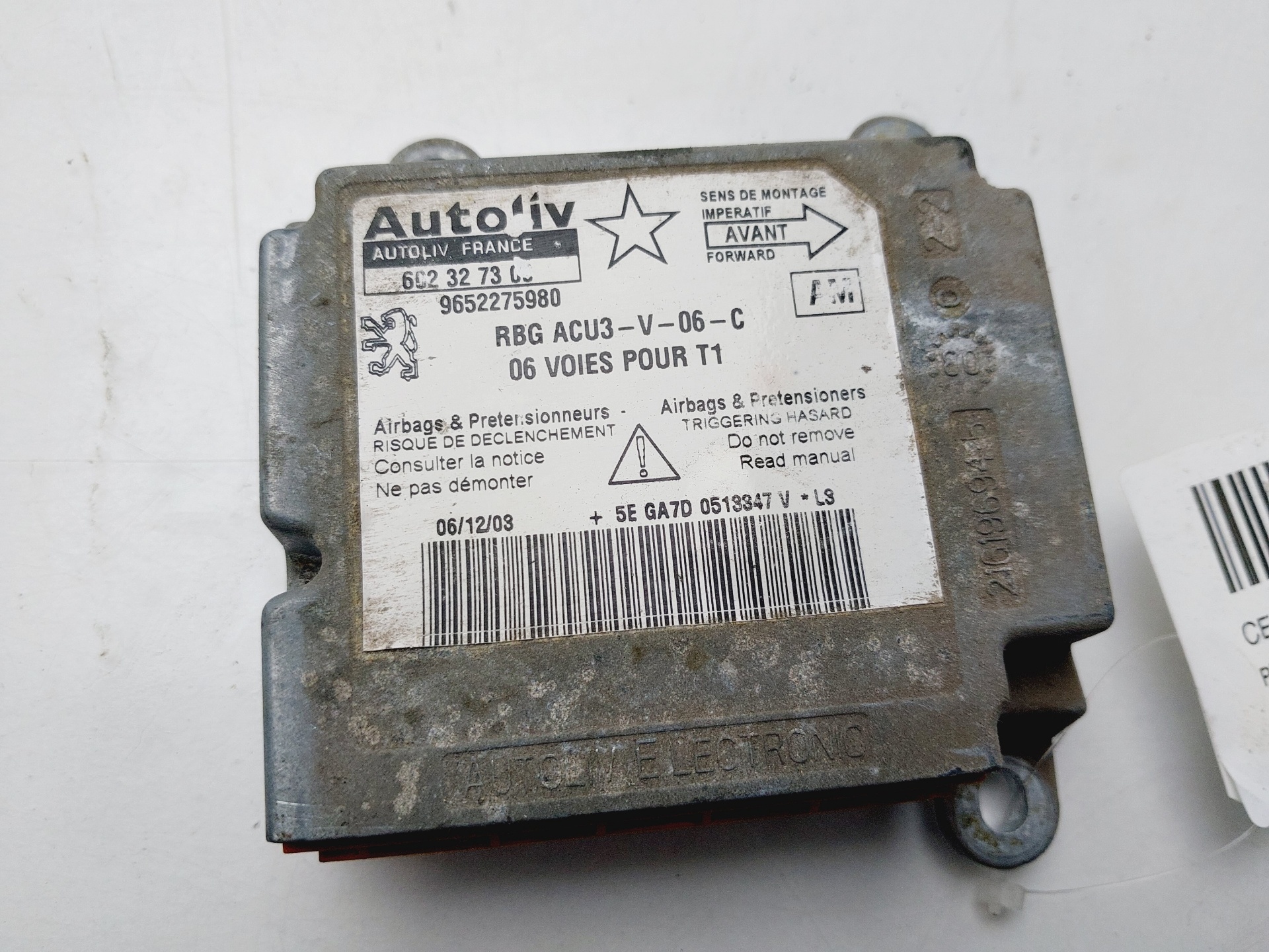 VOLKSWAGEN Up 1 generation (2011-2024) Unitate de control SRS 9652275980 25584663