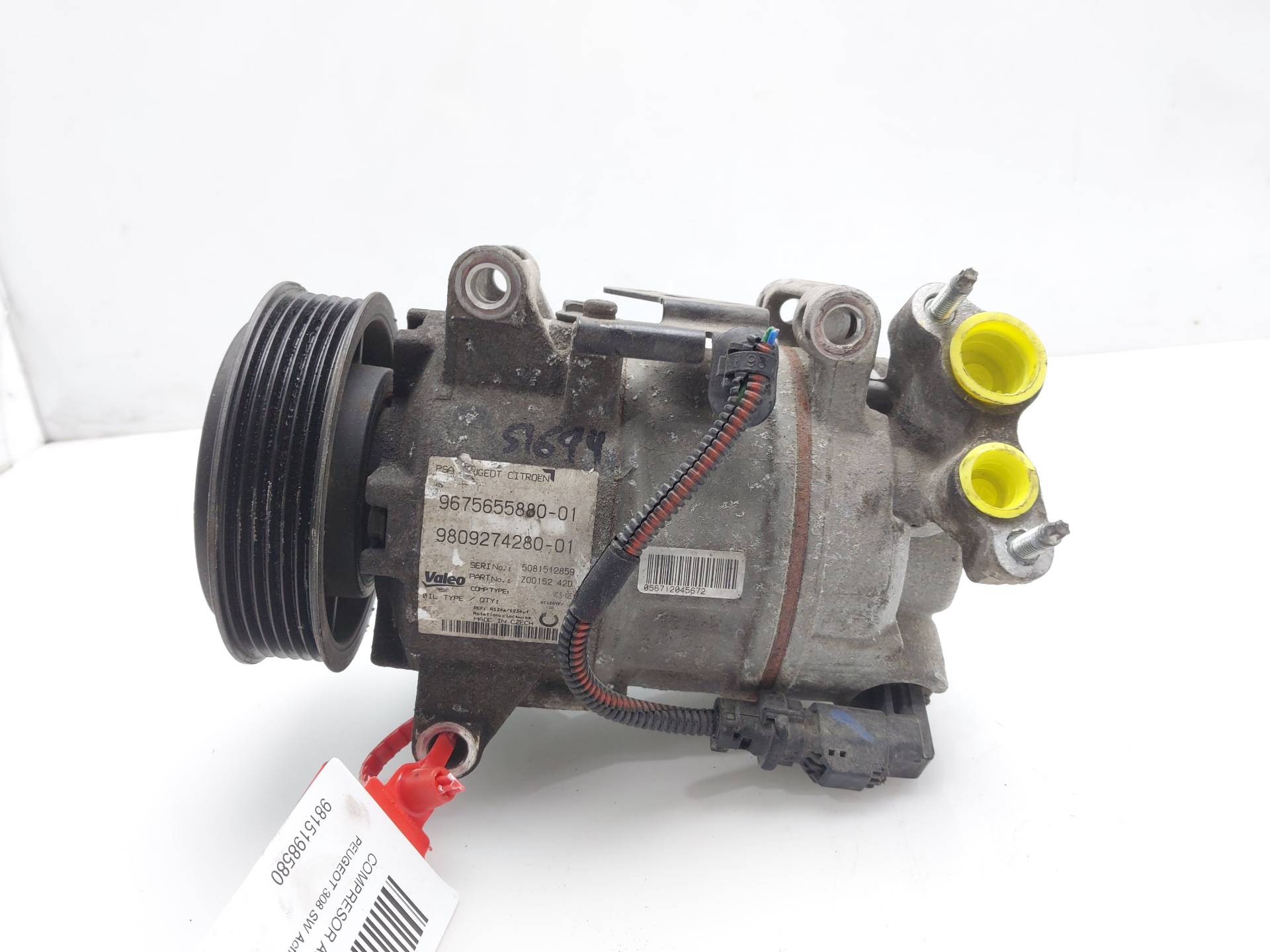 PEUGEOT 308 T9 (2013-2021) Air Condition Pump 9815198580, 91.728KMS, 5PUERTAS 23856497