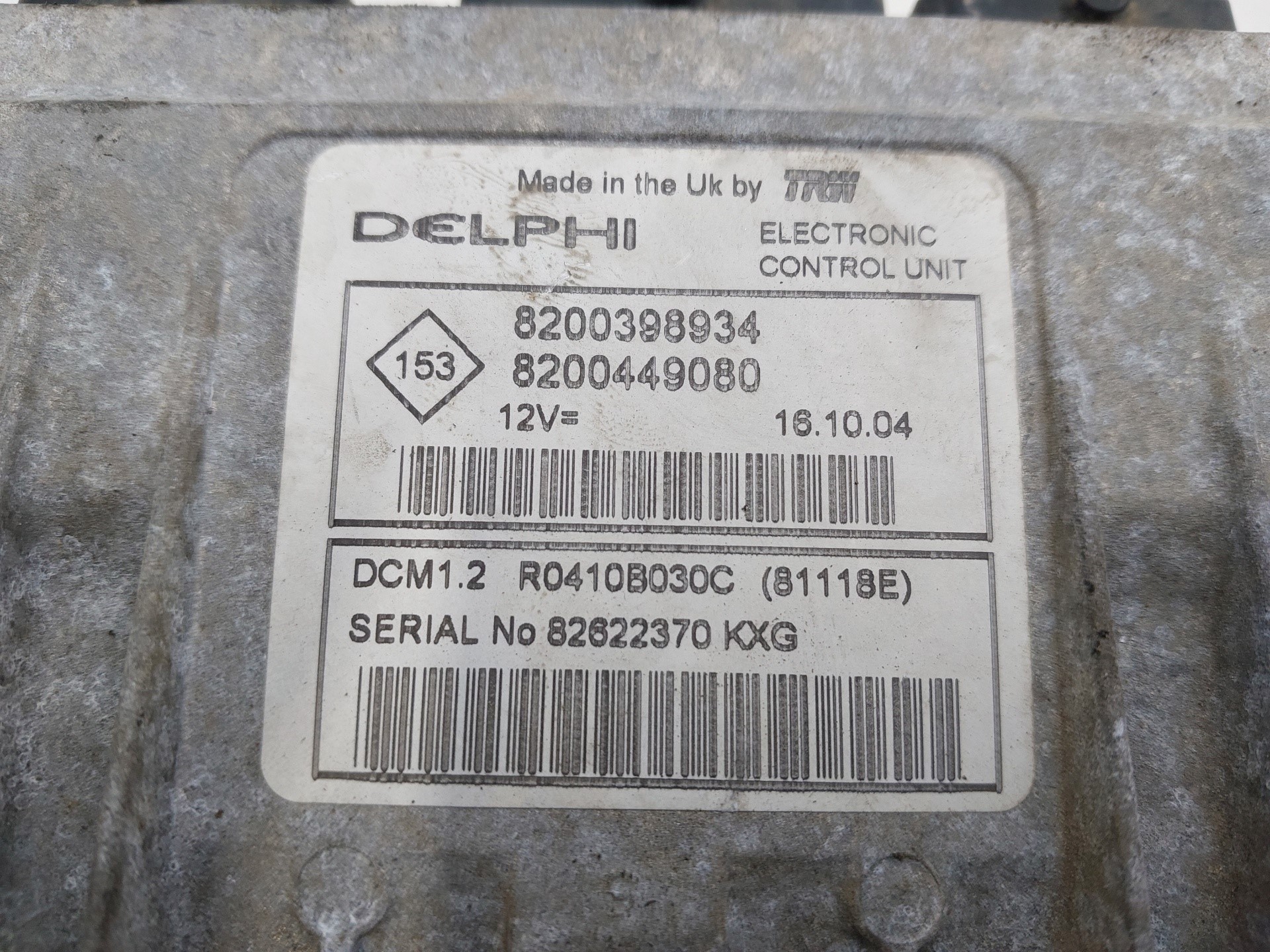 RENAULT Modus 1 generation (2004-2012) Engine Control Unit ECU 8200398934 23539406