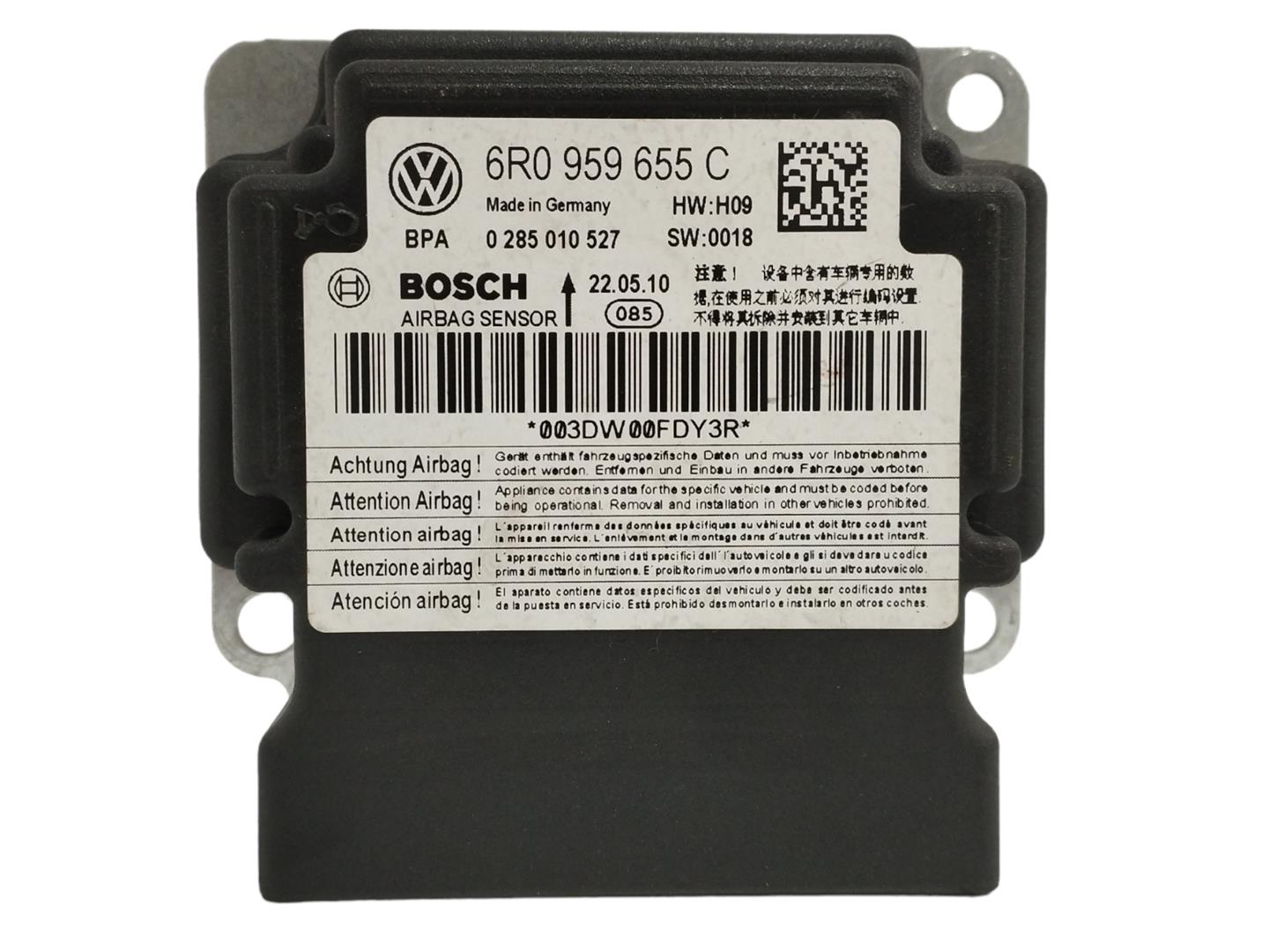 VOLKSWAGEN Polo 5 generation (2009-2017) SRS Control Unit 6R0959655C, 0285010527 22785451