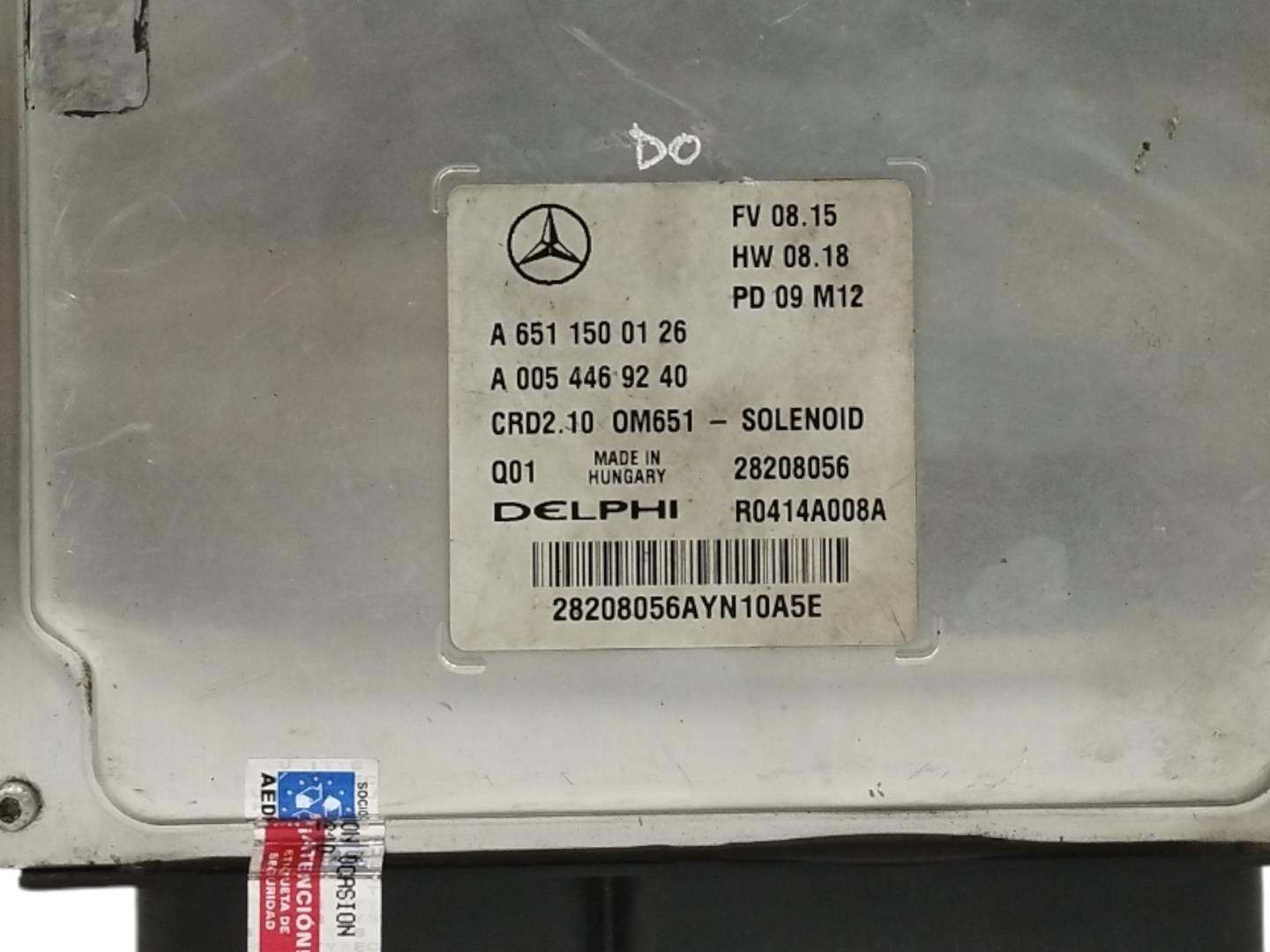 MERCEDES-BENZ C-Class W204/S204/C204 (2004-2015) Μονάδα ελέγχου κινητήρα ECU A6511500126,A0054469240 22288629