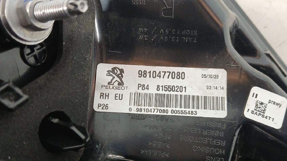 Piloto trasero derecho YHZ 9810477080 de Peugeot 3008 suv (mc_, mr_, mj_, m4_) 2016-2026 131 CV con 67875 km - pieza usada
