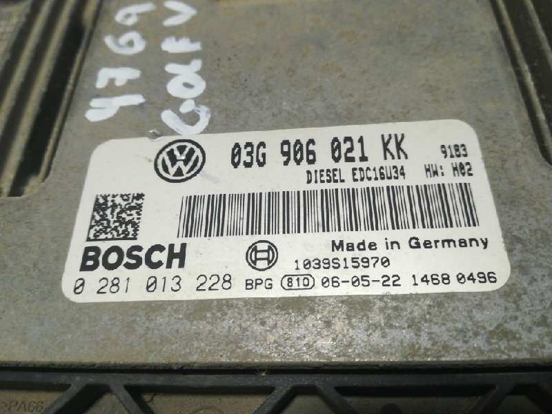 Switchboard engine uce BKD 0281013228 de Volkswagen Golf v (1k1) 2003-2008 140 CV con 2 km - pieza usada