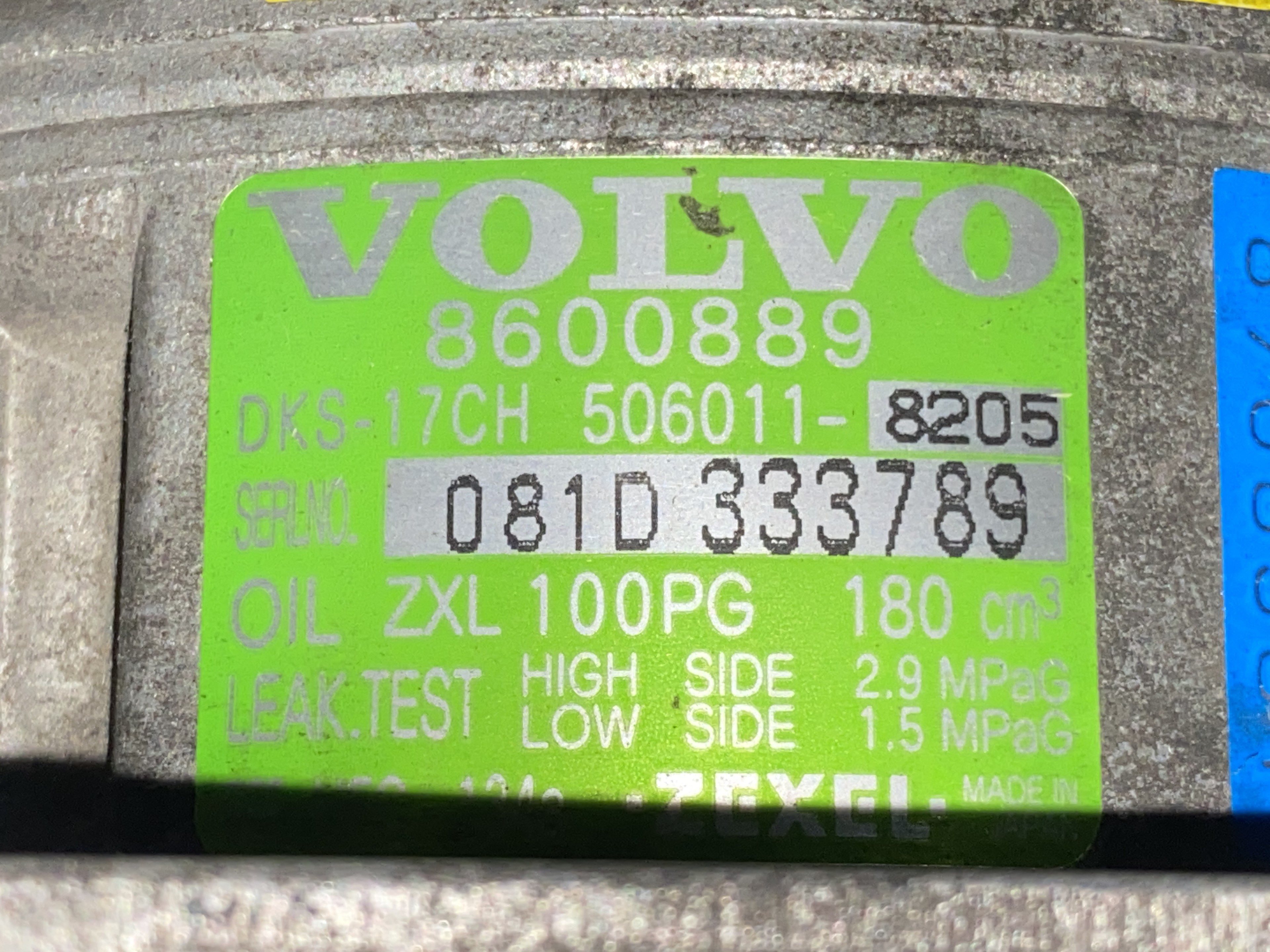 VOLVO S80 1 generation (1998-2006) Klímaszivattyú 8600889,ZEXEL,506011-8205 24950283