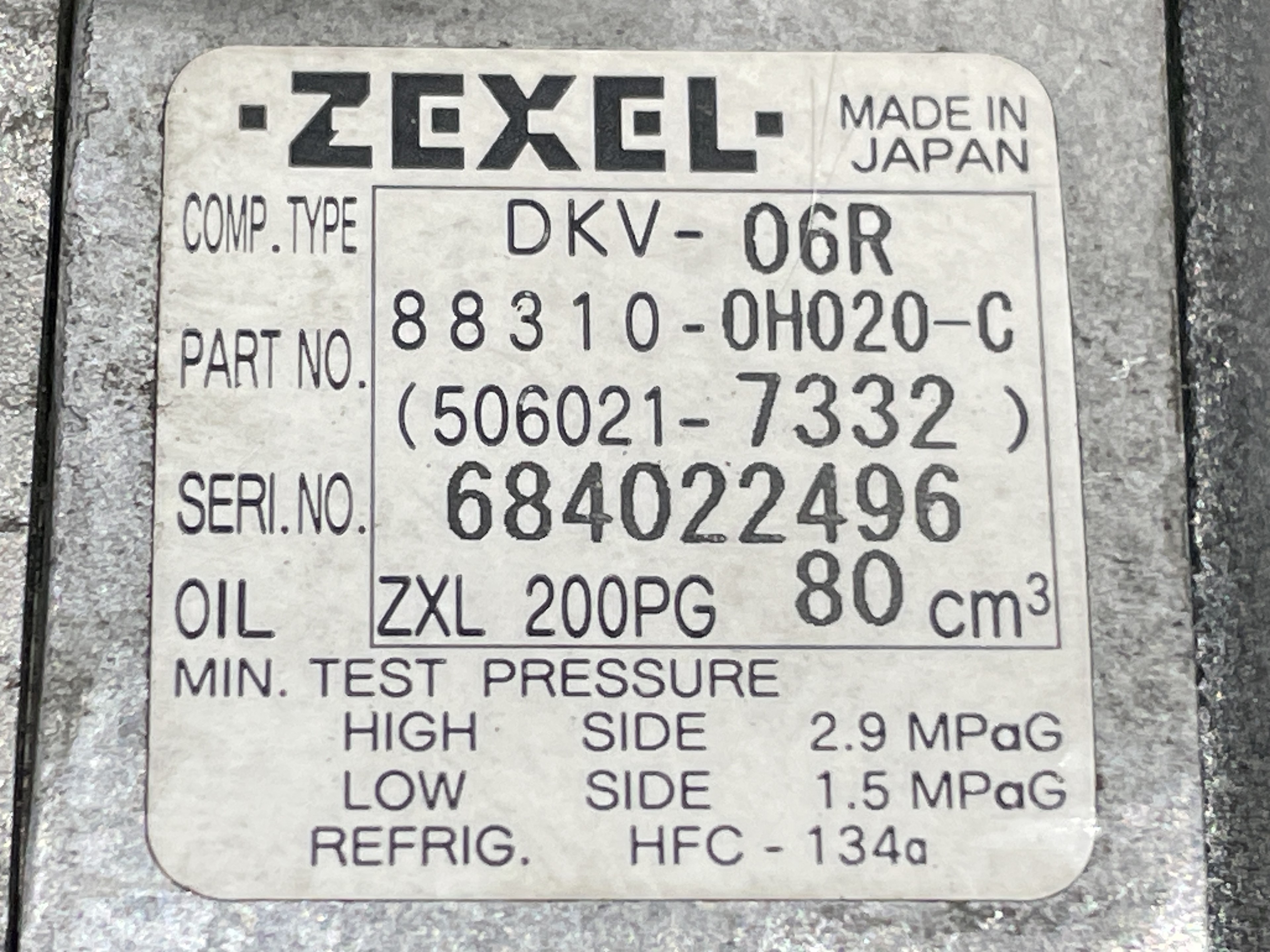 PEUGEOT 107 Peugeot 107 (2005-2014) Hасос кондиционера ZEXEL,88310-0H020-C,5060217332 24950320