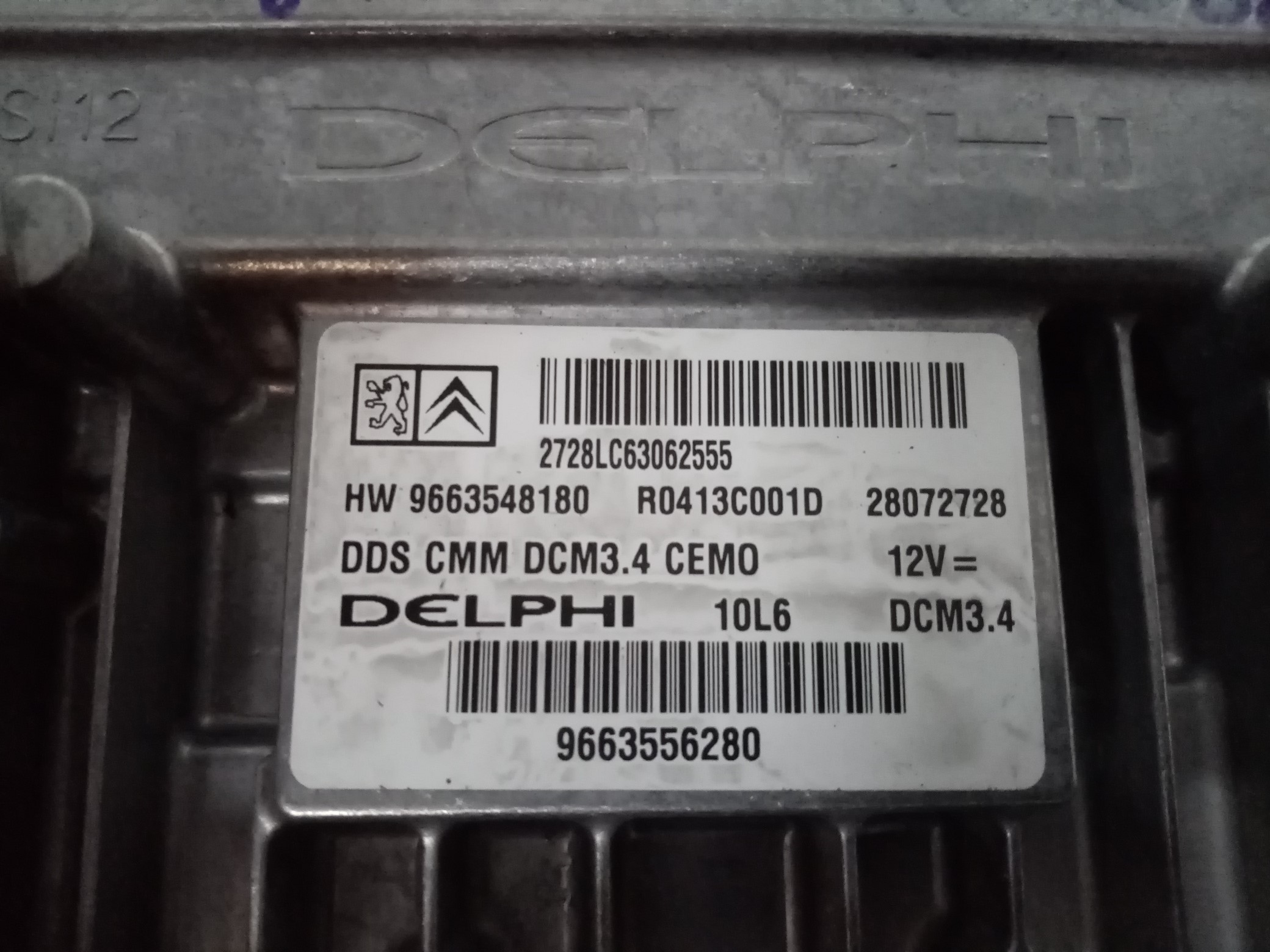 PEUGEOT 407 1 generation (2004-2010) Engine Control Unit ECU 9663556280,INYECCIONDELPHI 23546732