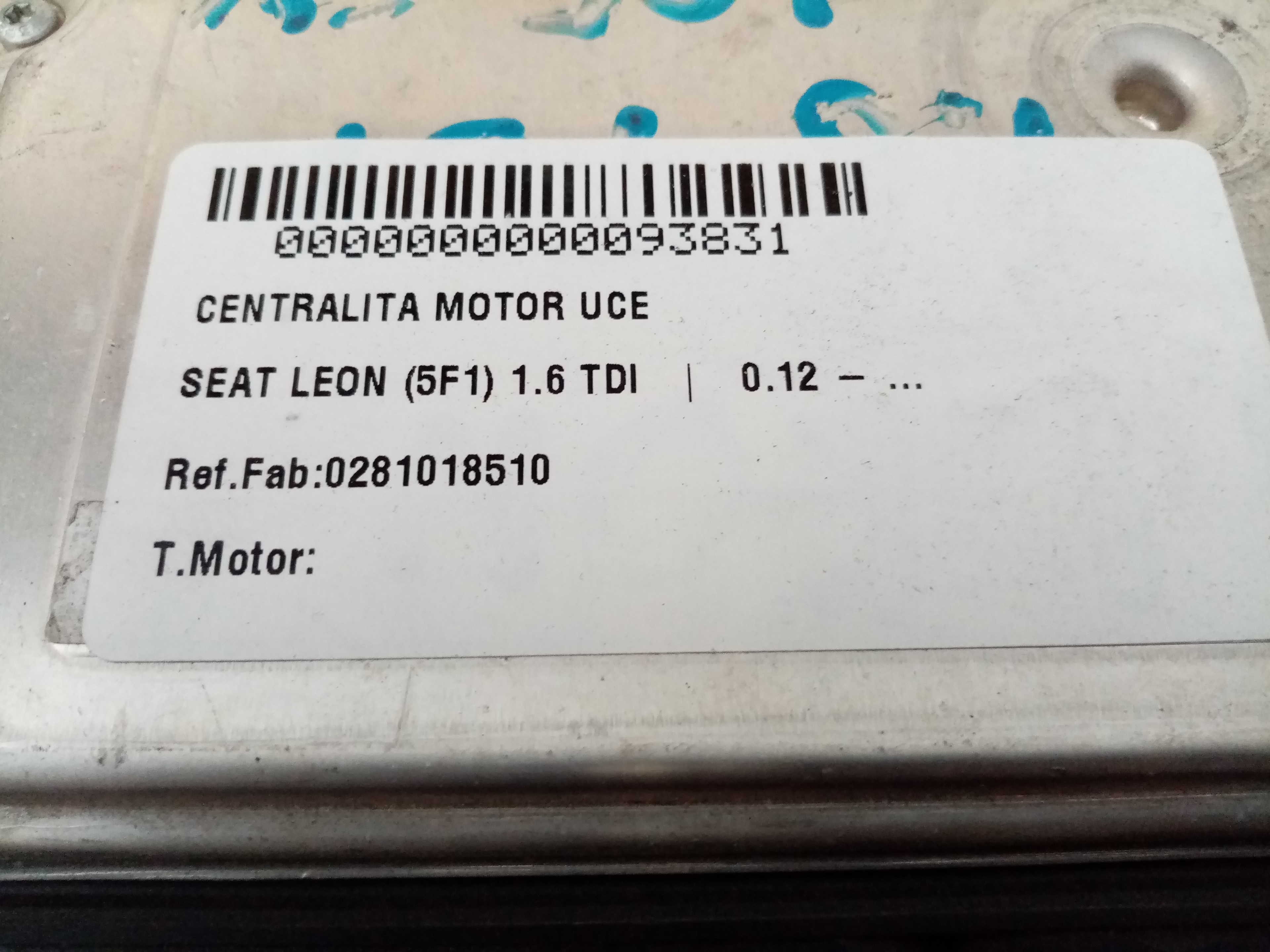 SEAT Leon 3 generation (2012-2020) Engine Control Unit ECU 0281018510,04L907309B 23546379