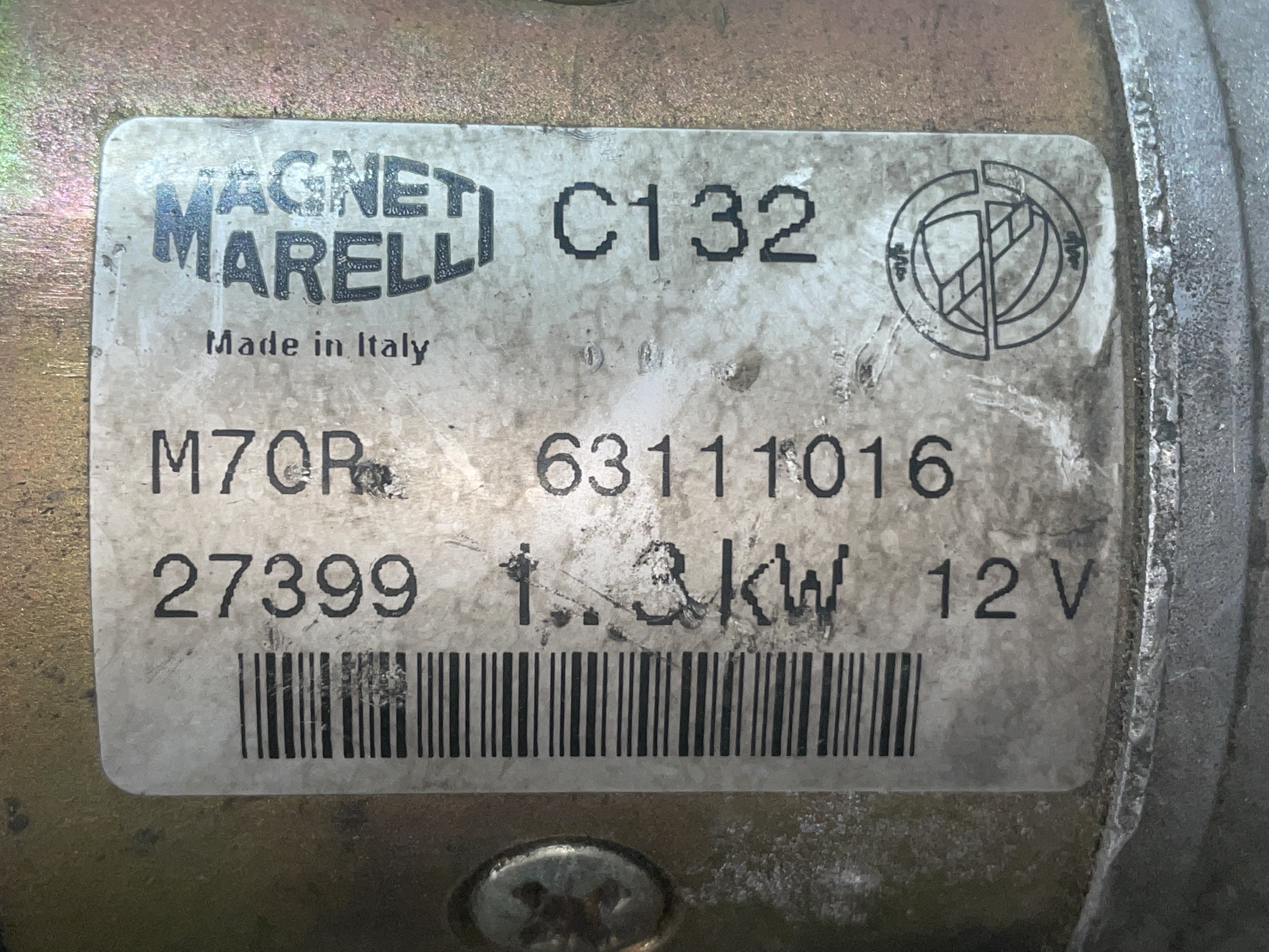 FIAT Starter Motor 63111016, MAGNETIMARELLI 23549425