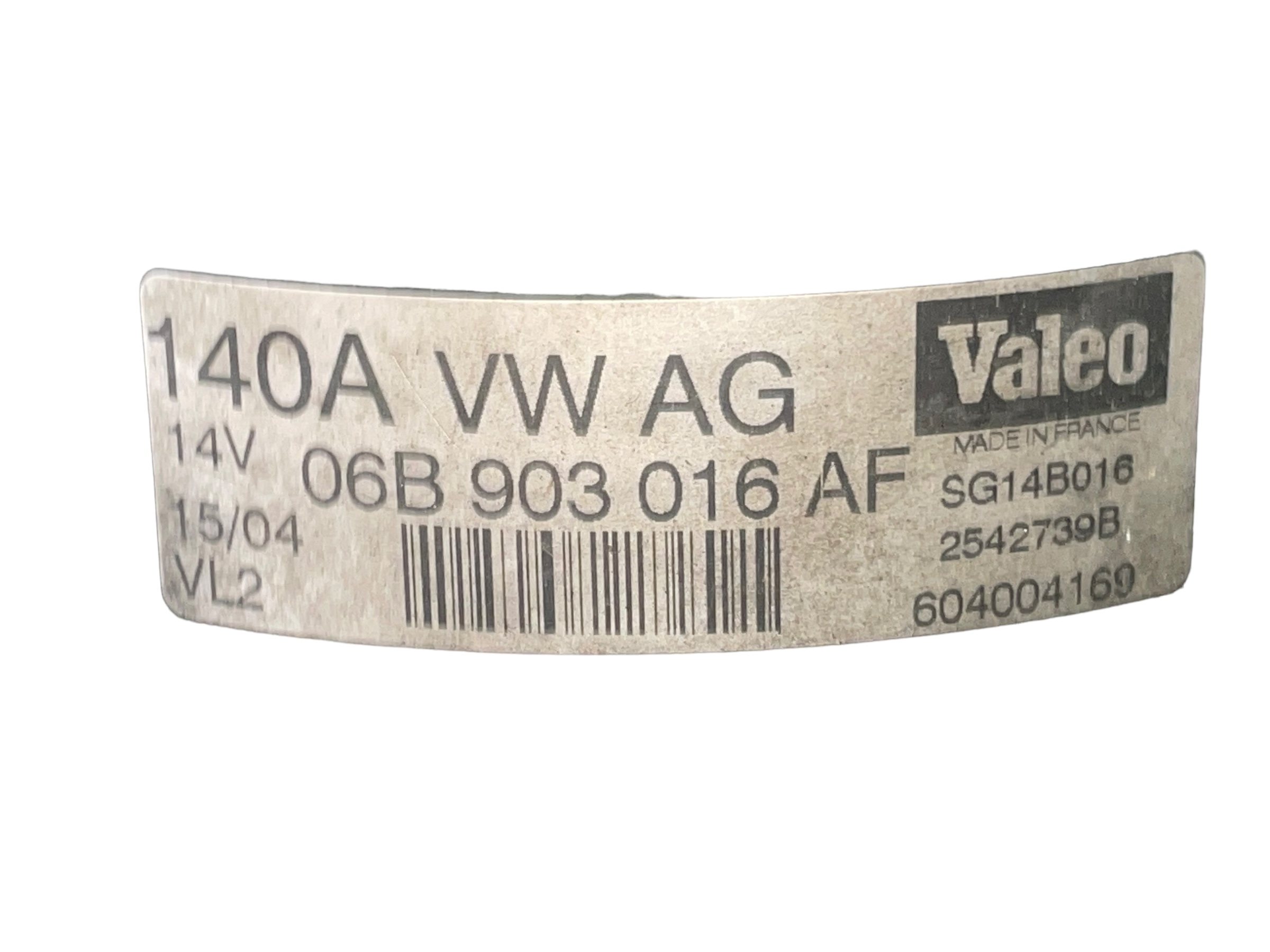 AUDI A4 B6/8E (2000-2005) Генератор SG14B016, VALEO, 06B903016AF 24950709