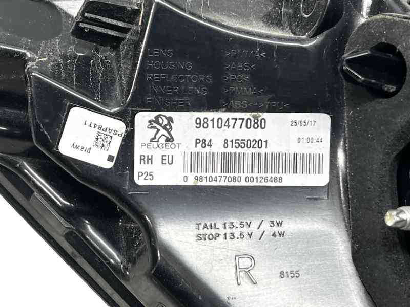 Piloto trasero derecho 9810477080 de Peugeot 3008 2016-2025