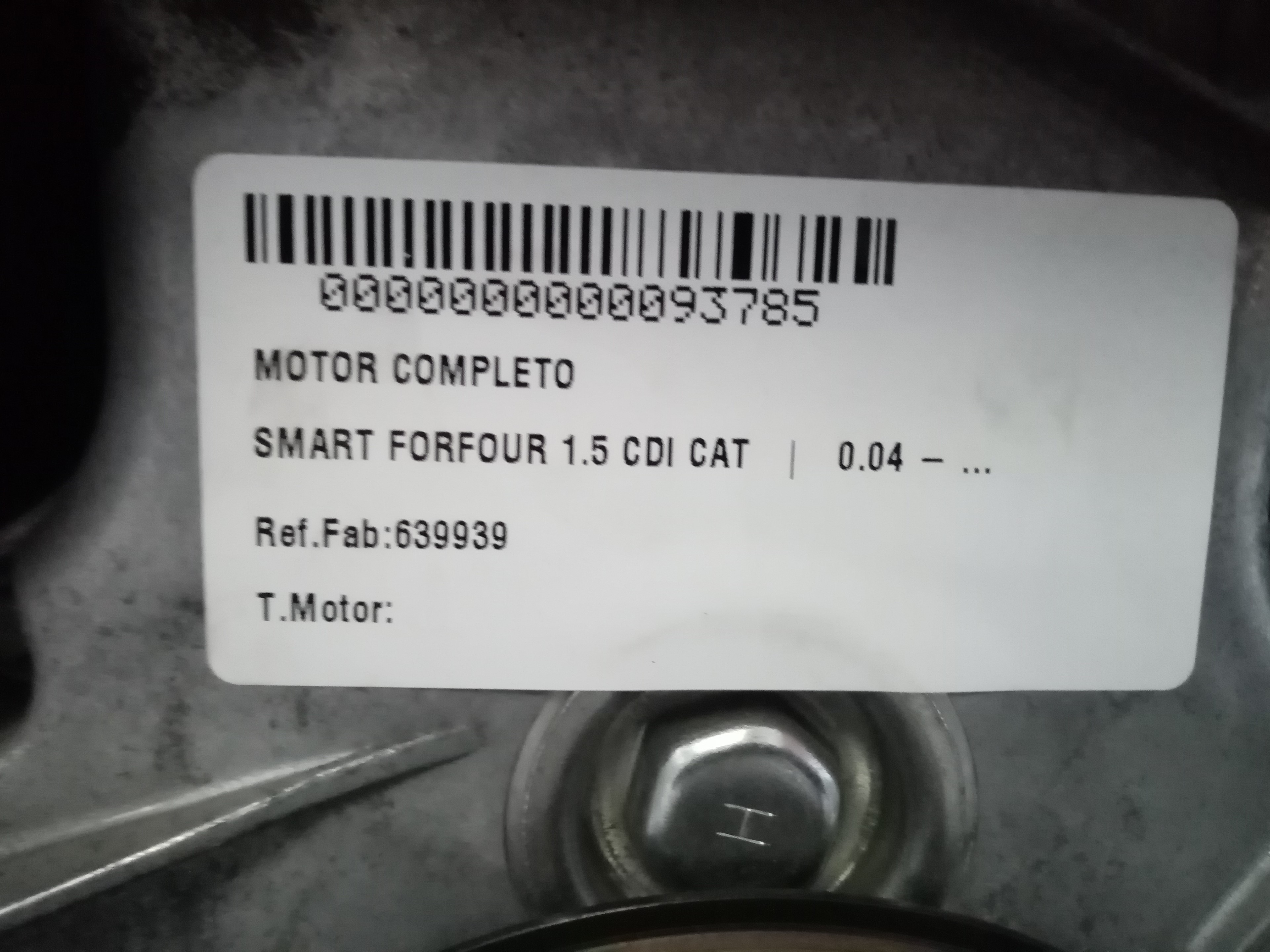 SMART Forfour 1 generation (2004-2006) Engine 639939 23546359