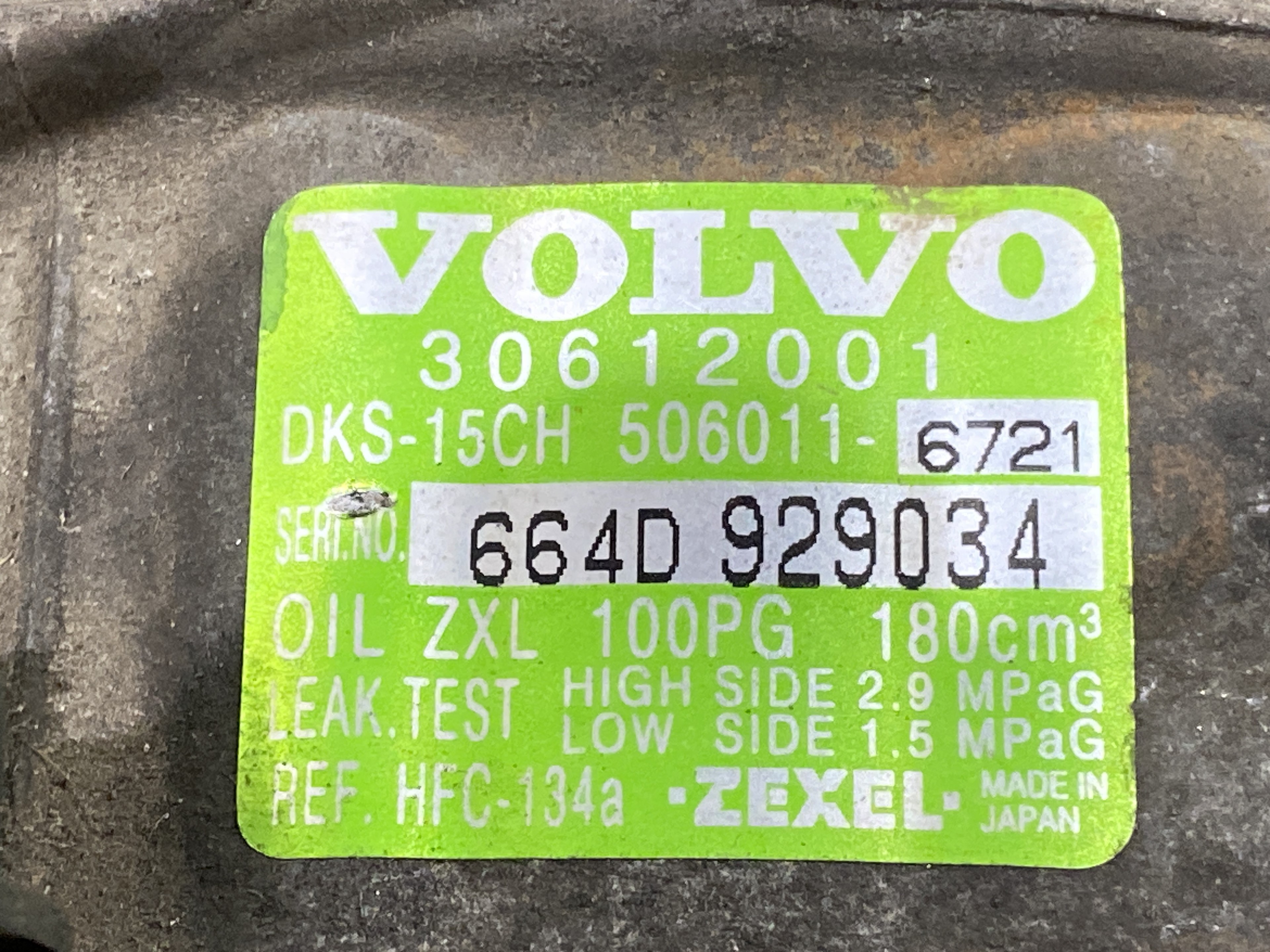 VOLVO V40 1 generation (1996-2004) Klímaszivattyú 30612001,ZEXEL,506011-6721 24950513