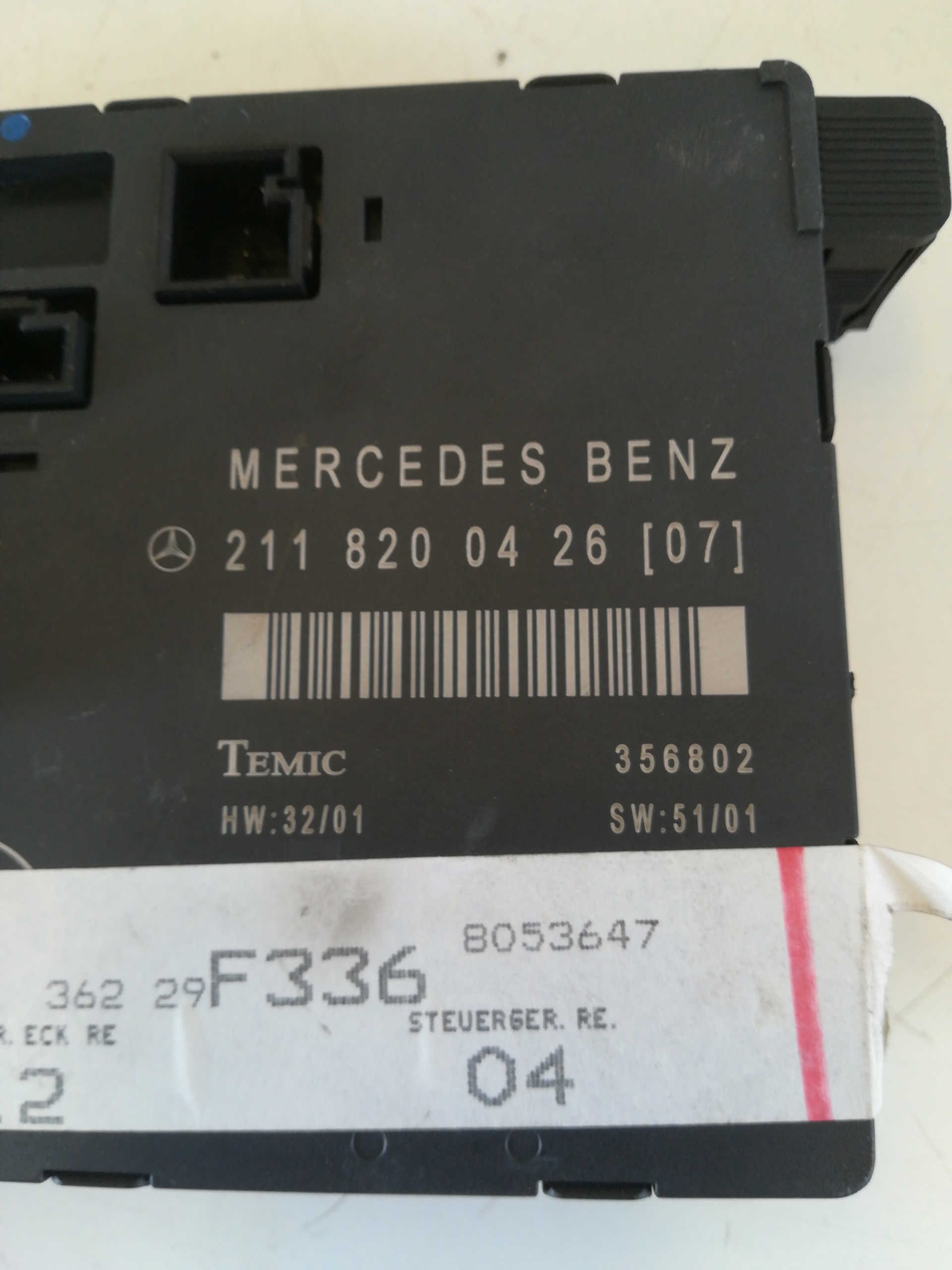 MERCEDES-BENZ E-Class W211/S211 (2002-2009) Autres unités de contrôle 211820042607 22387391