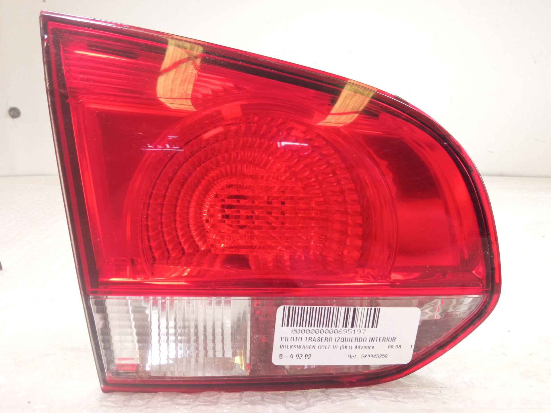 CHEVROLET Golf 6 generation (2008-2015) Rear Left Taillight 5K0945259 24884258