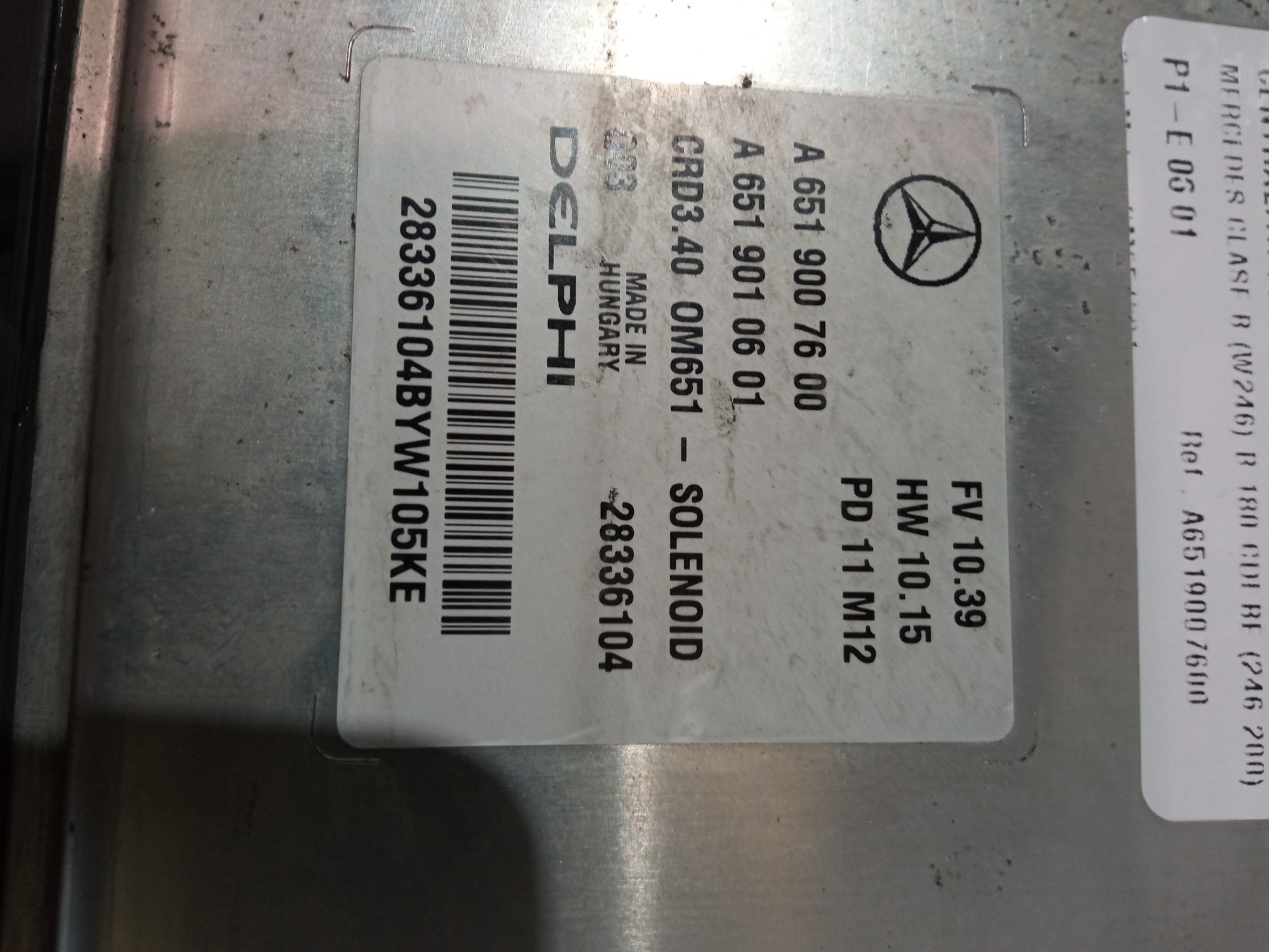 MERCEDES-BENZ B-Class W246 (2011-2020) Engine Control Unit ECU A6519007600 22387362