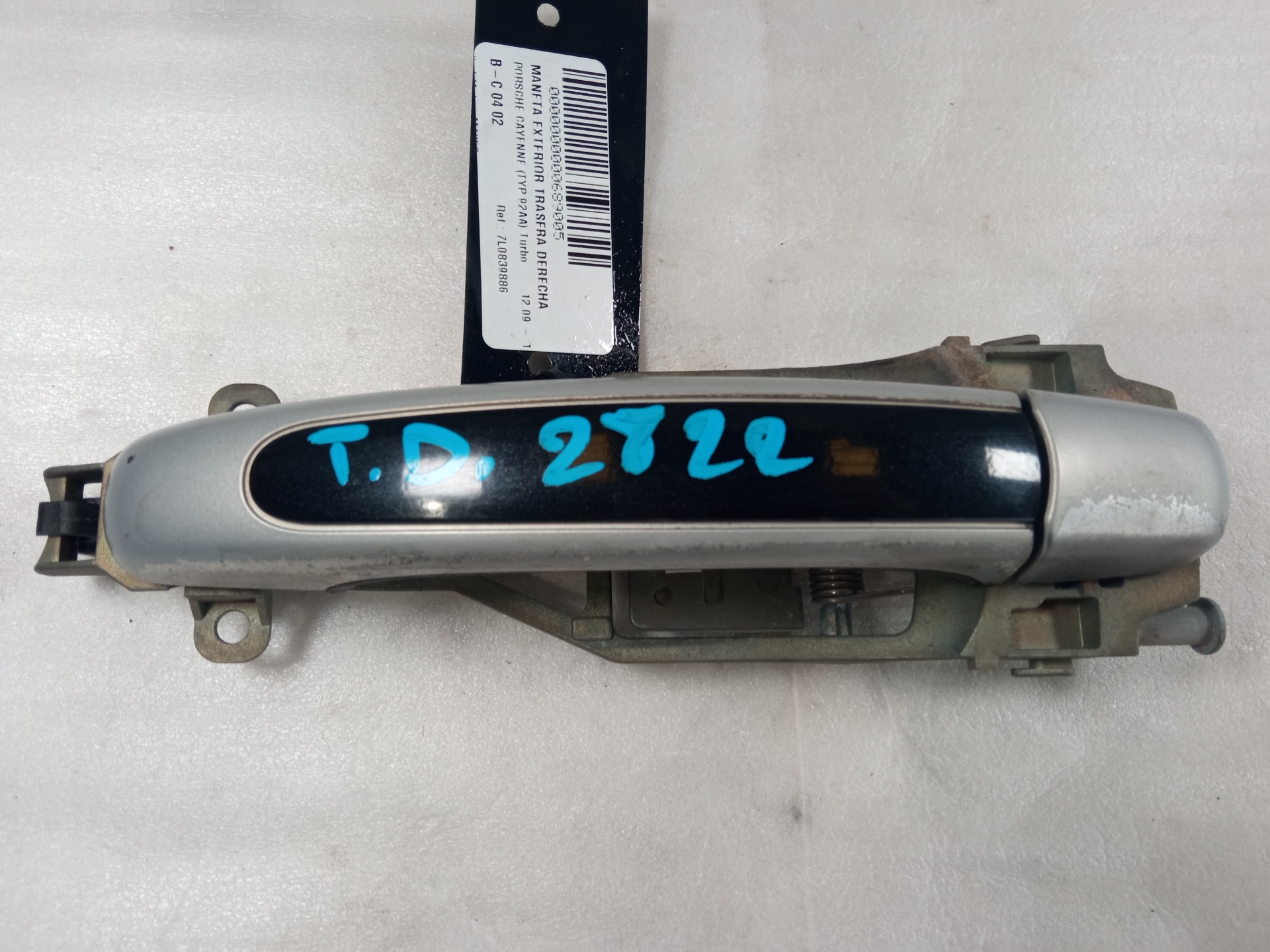 PORSCHE Cayenne 958 (2010-2018) Rear right door outer handle 7L0839886 24858211