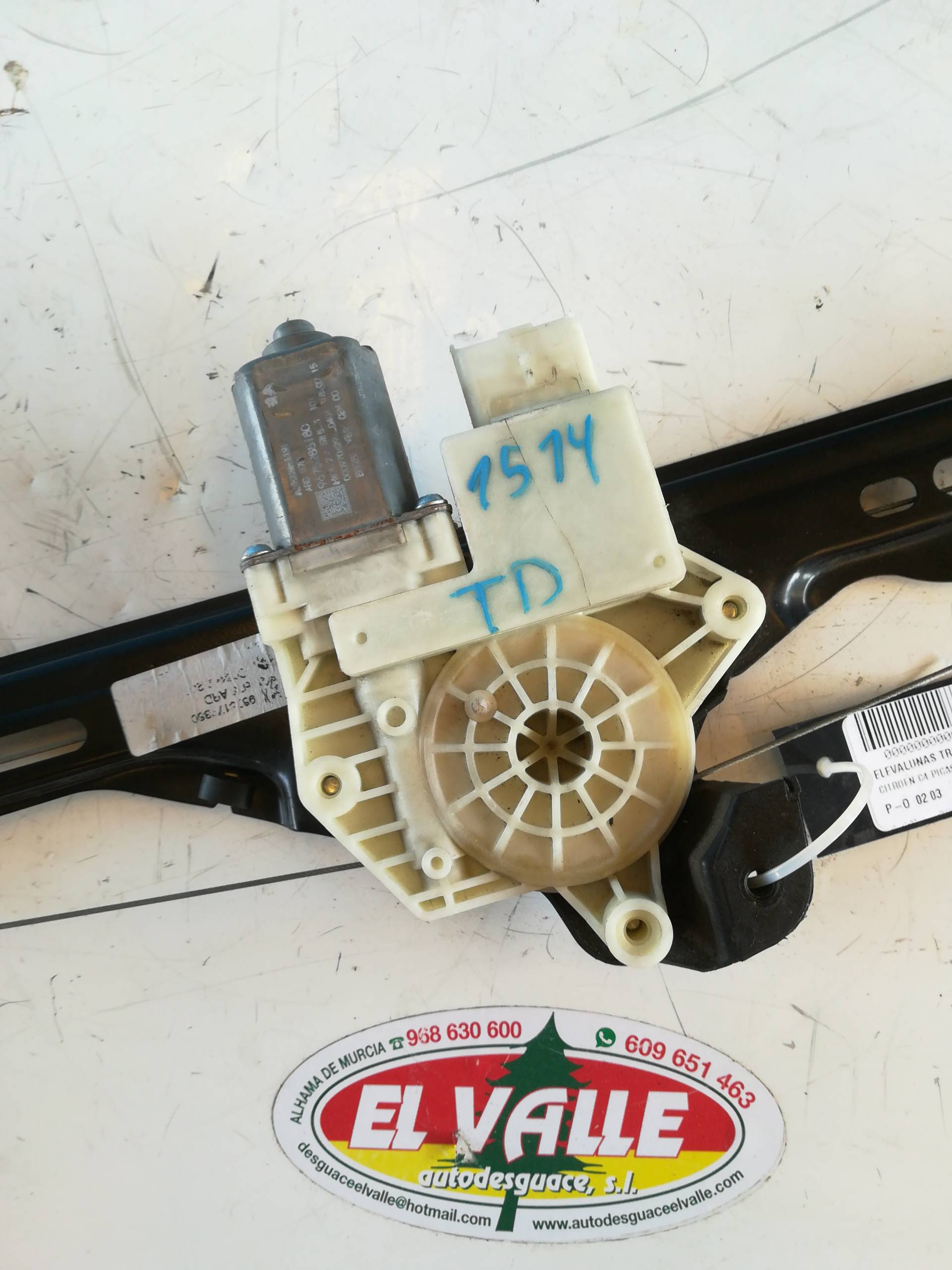 CITROËN C4 Picasso 2 generation (2013-2018) Rear Right Door Window Regulator 9676172380 24958757