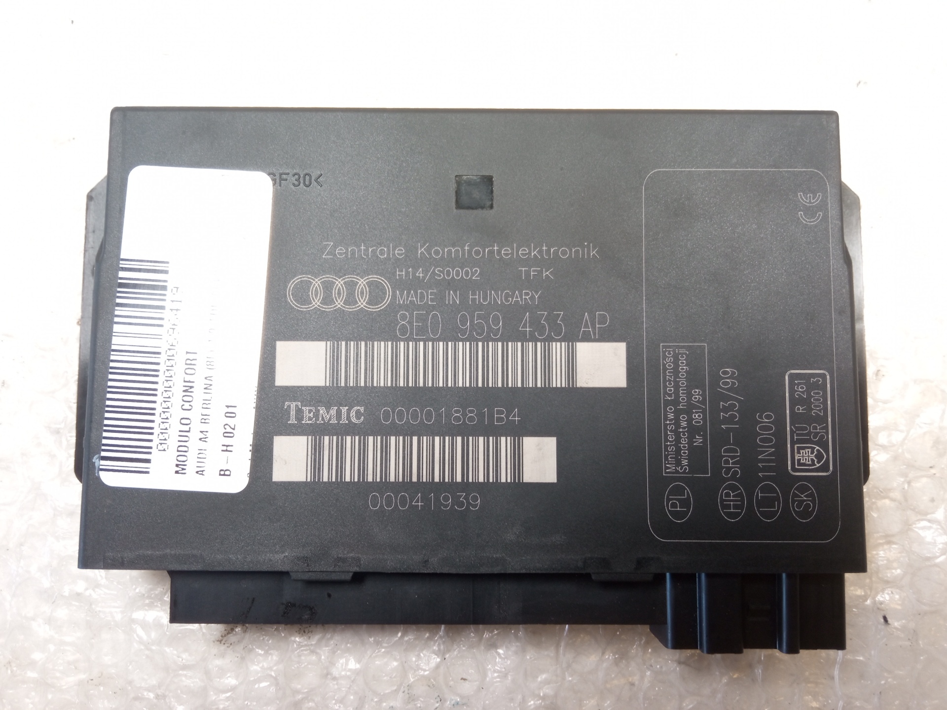 AUDI A4 B6/8E (2000-2005) Блок управления Комфорт 8E0959433AP 24959235