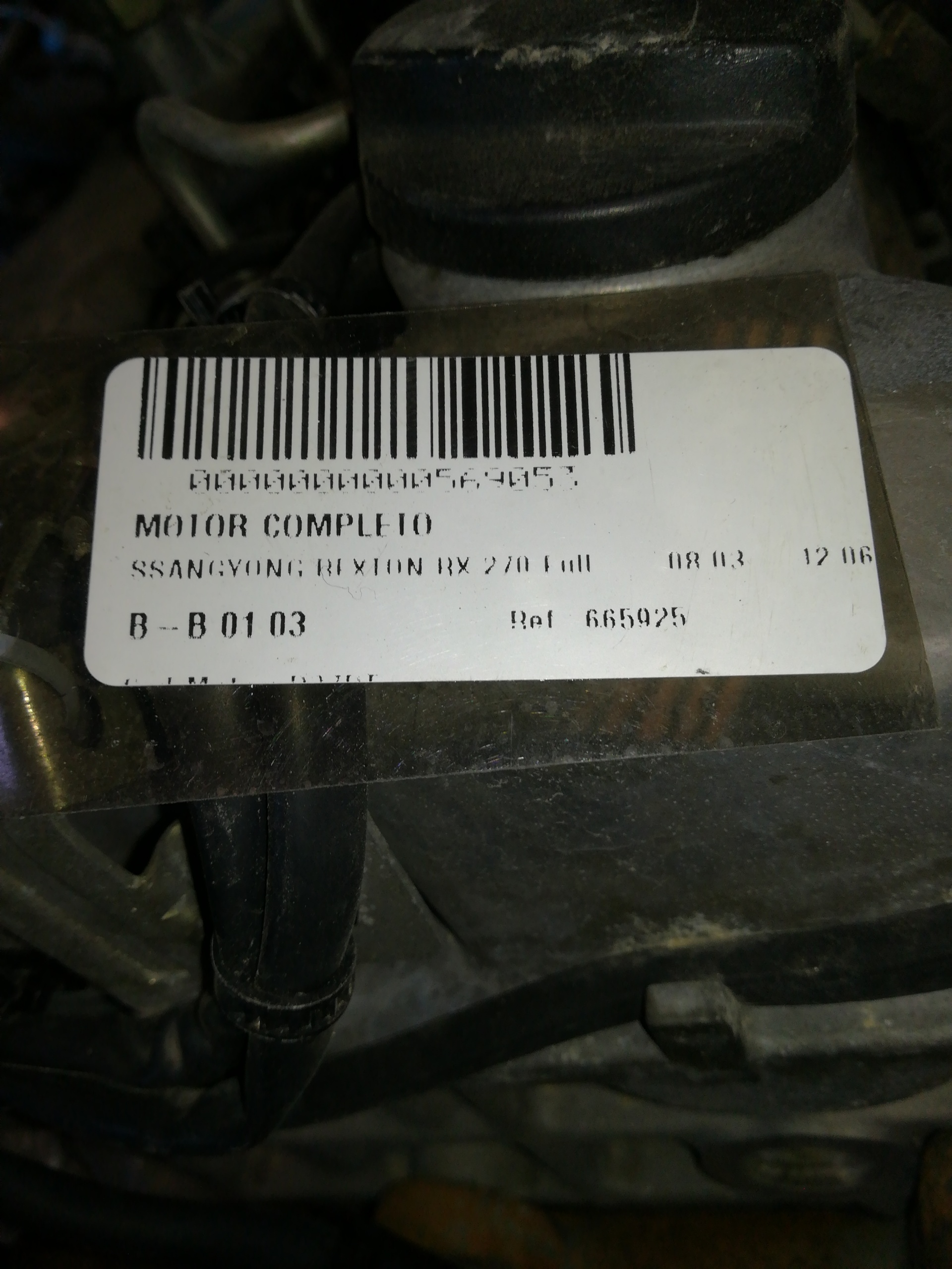 SSANGYONG Rexton Y200 (2001-2007) Engine 665925, 105113582 22379242